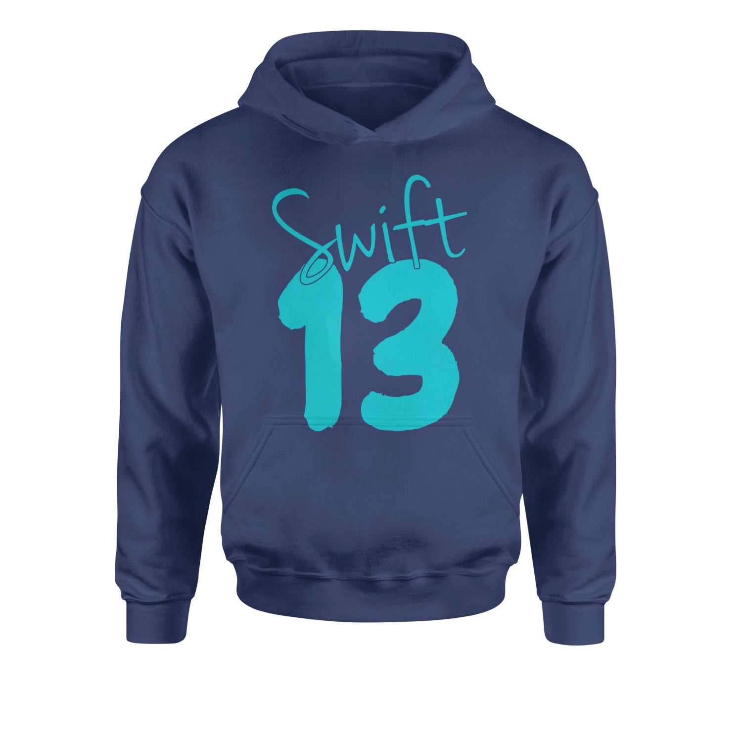 13 Swift 13 Lucky Number Era TTPD Youth-Sized Hoodie Navy Blue