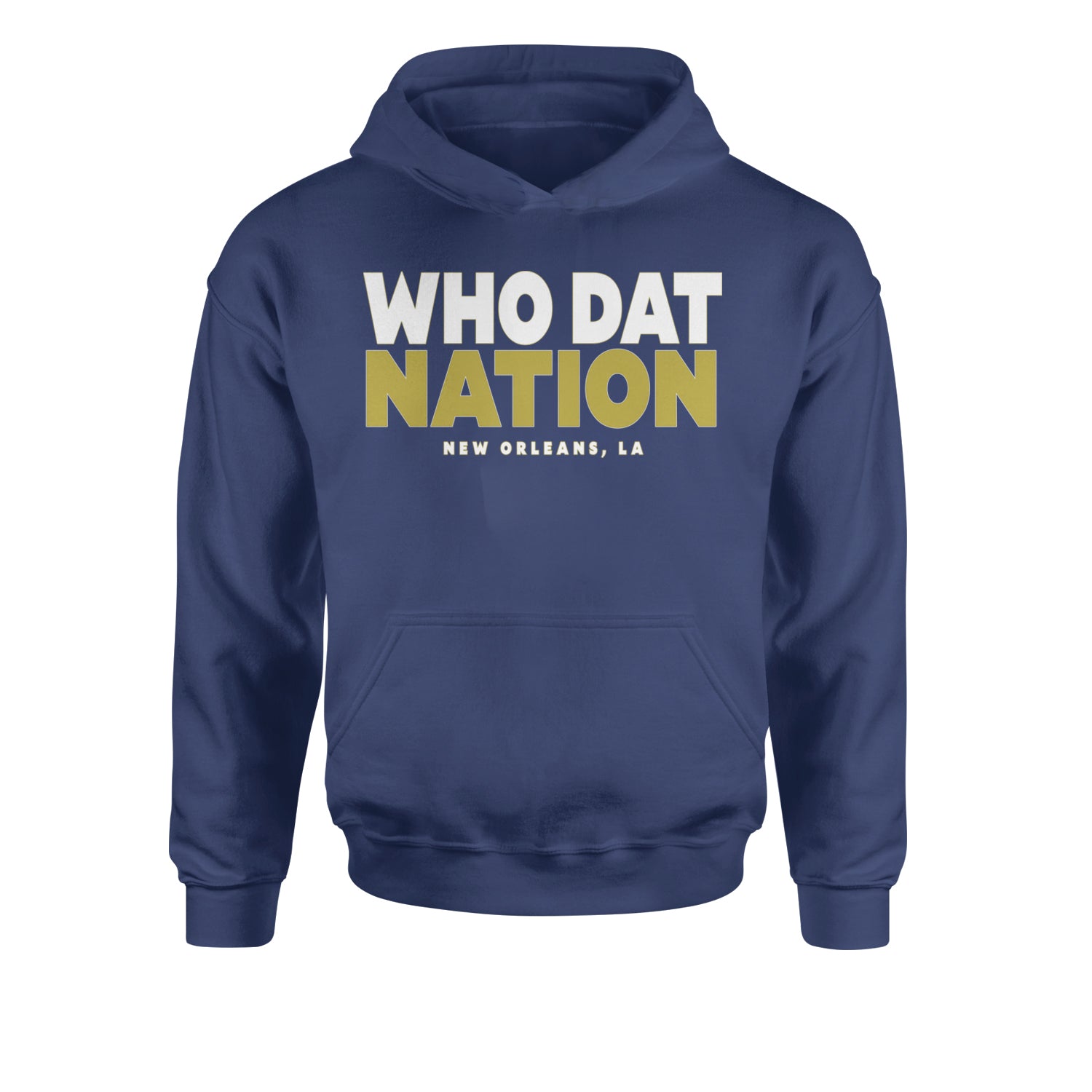 New Orleans Who Dat Nation Youth-Sized Hoodie Navy Blue