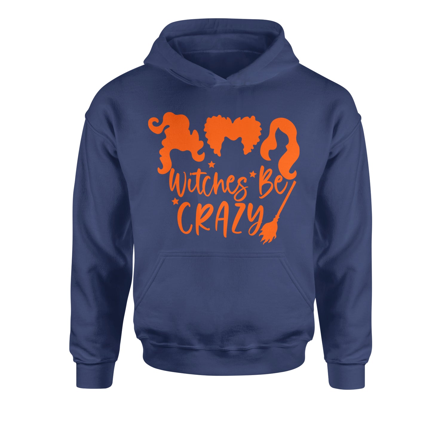 Witches Be Crazy Hocus Pocus Youth-Sized Hoodie Navy Blue