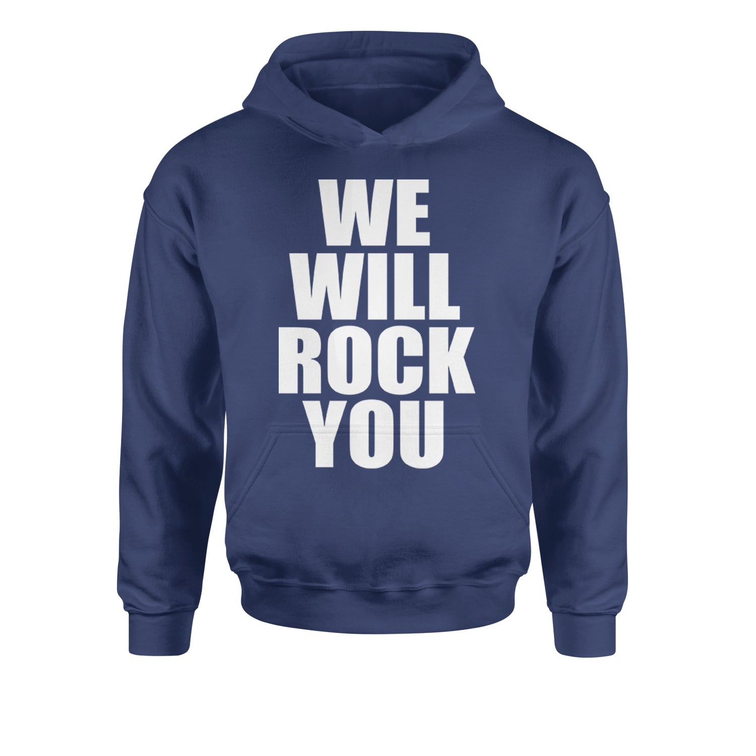 We Will Rock You Youth-Sized Hoodie Navy Blue