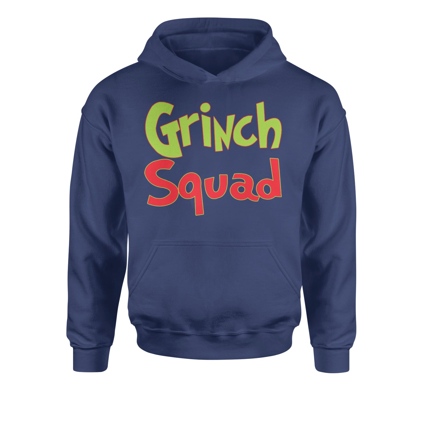 Gr-nch Squad Jolly Grinchmas Merry ChristmasYouth-Sized Hoodie Navy Blue