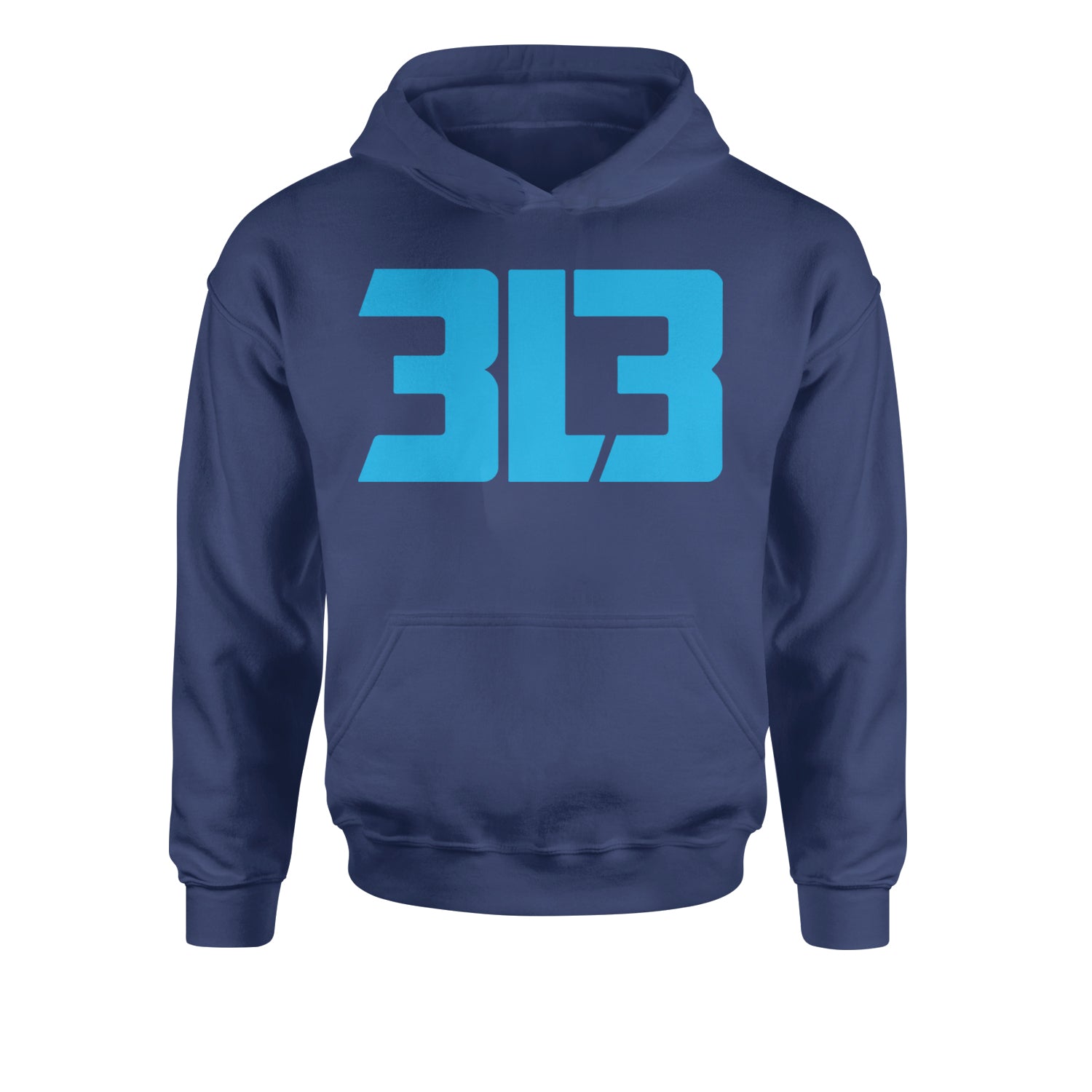 3L3 From The 313 Detroit Football Youth-Sized Hoodie Navy Blue