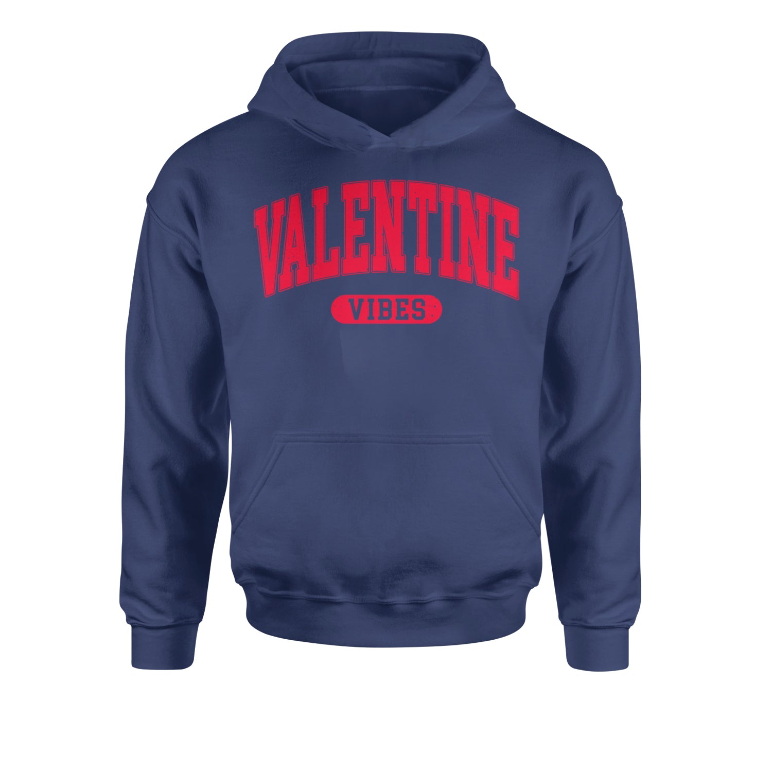 Valentines VibesYouth-Sized Hoodie Navy Blue