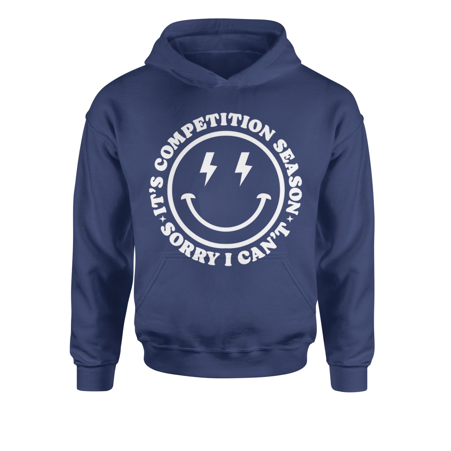 Sorry I Can't, It's Competition Season Youth-Sized Hoodie Navy Blue