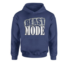 Beast Mode Training Gym Workout Youth-Sized Hoodie Navy Blue