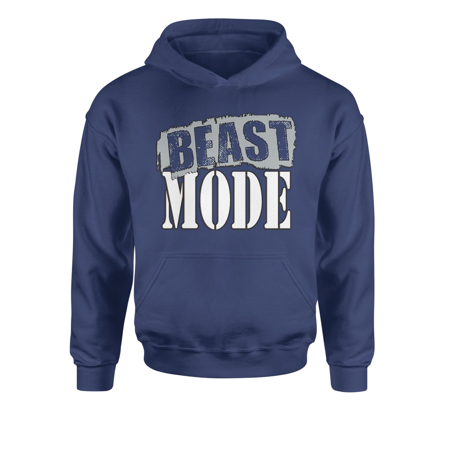 Beast Mode Training Gym Workout Youth-Sized Hoodie Navy Blue