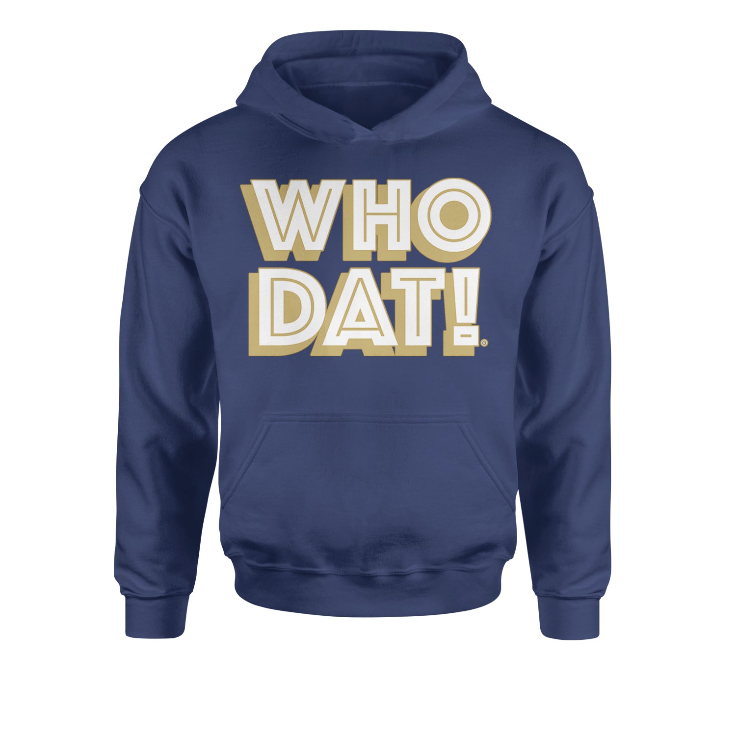 Who Dat Nation Big Bold New Orleans Youth-Sized Hoodie Navy Blue