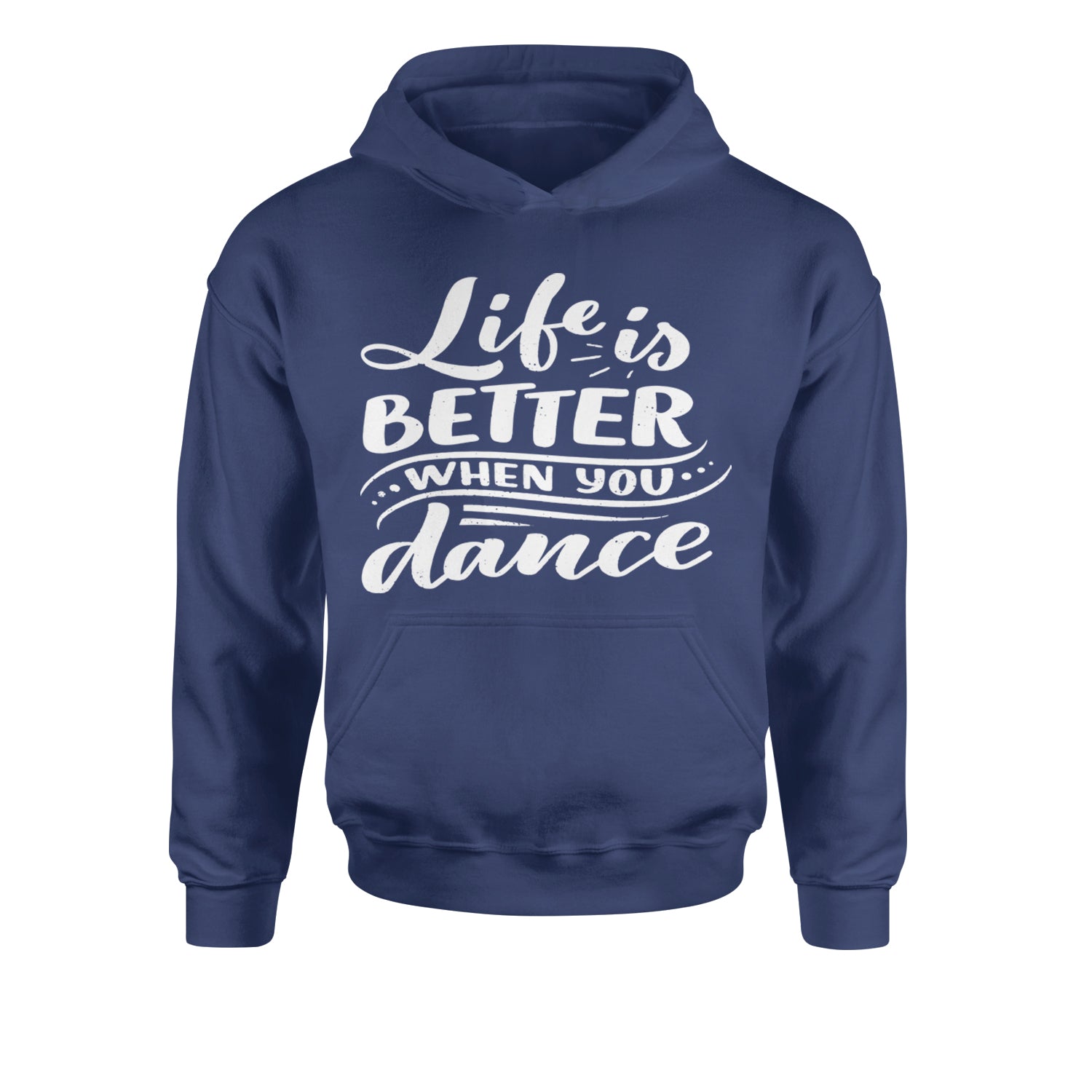 Life is Better When You Dance Youth-Sized Hoodie Navy Blue