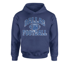 Dallas Distressed Football Youth-Sized Hoodie Navy Blue