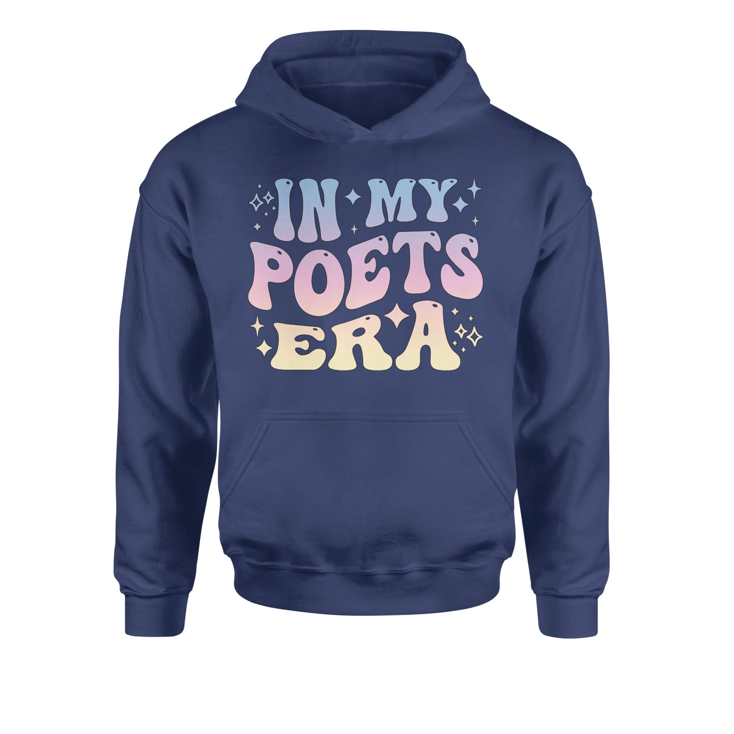 In My Poet Era Tie Dye TTPD Music Youth-Sized Hoodie Navy Blue