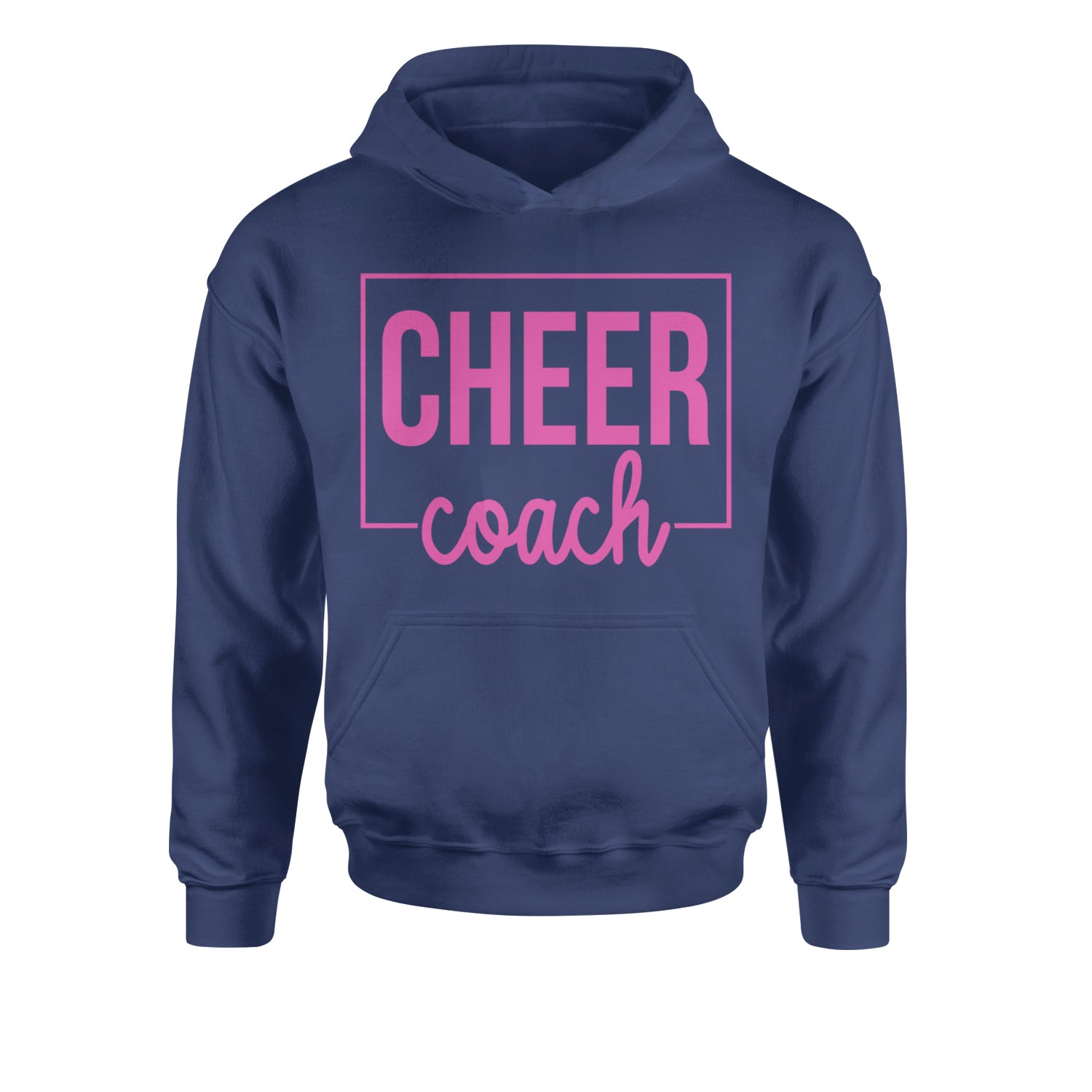 Cheer Coach Cheerleader Youth-Sized Hoodie Navy Blue