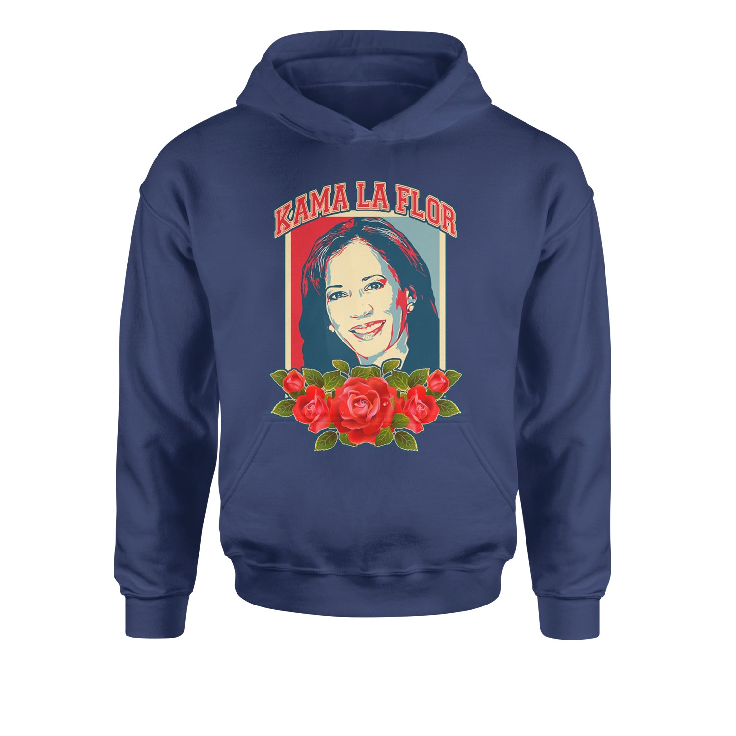 Kama La Flor Kamala Como La Flor Youth-Sized Hoodie Navy Blue