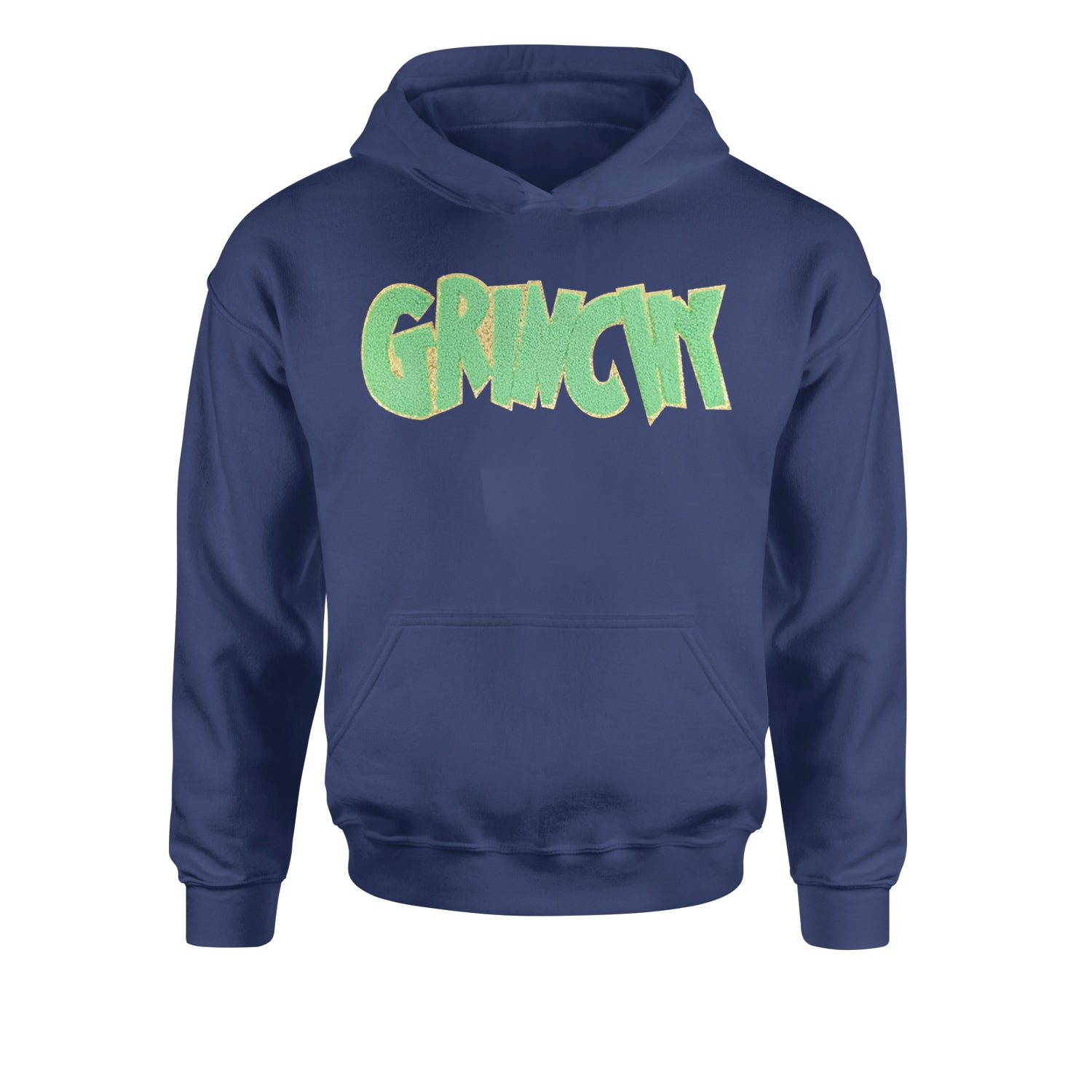 Green Gr-nchy Chenille PatchYouth-Sized Hoodie Navy Blue