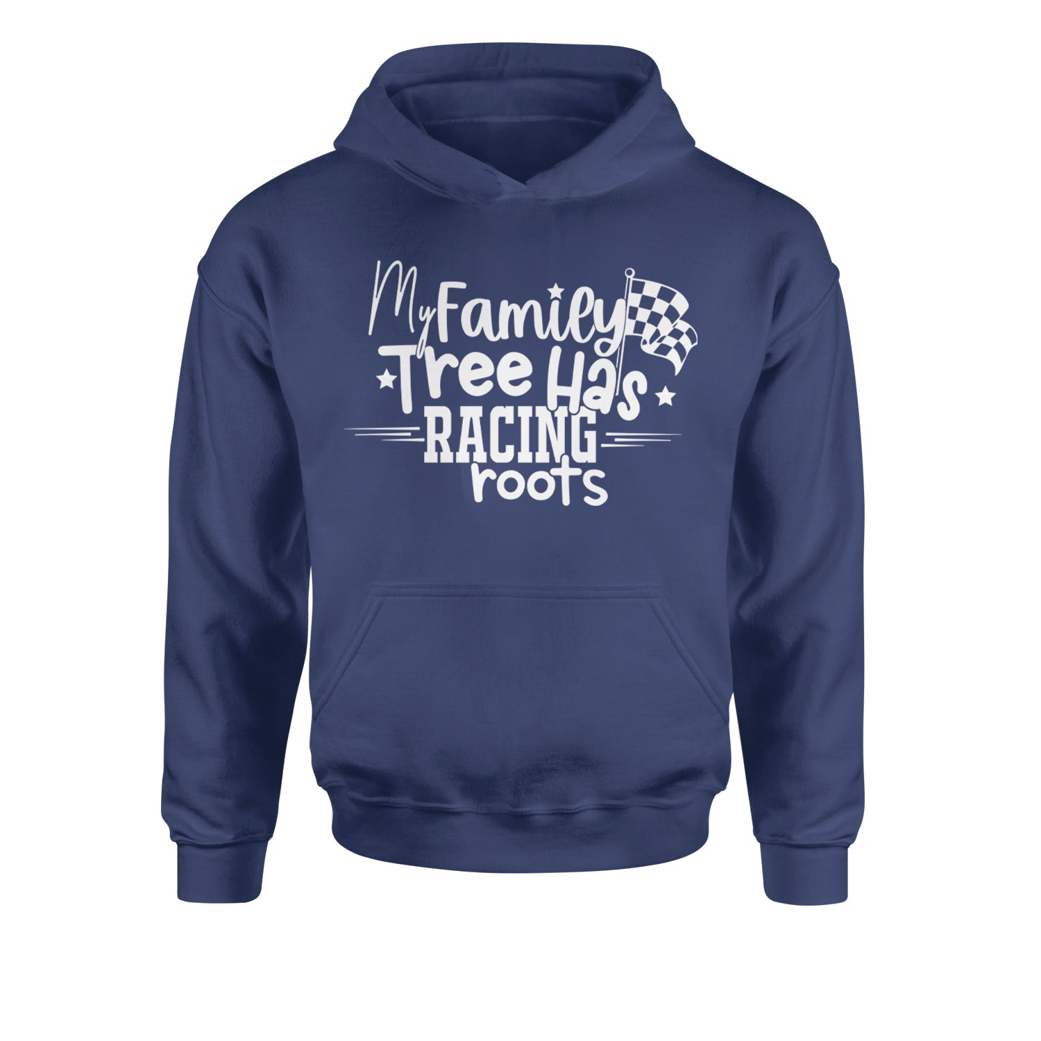 My Family Tree Has Racing Roots Youth-Sized Hoodie Navy Blue