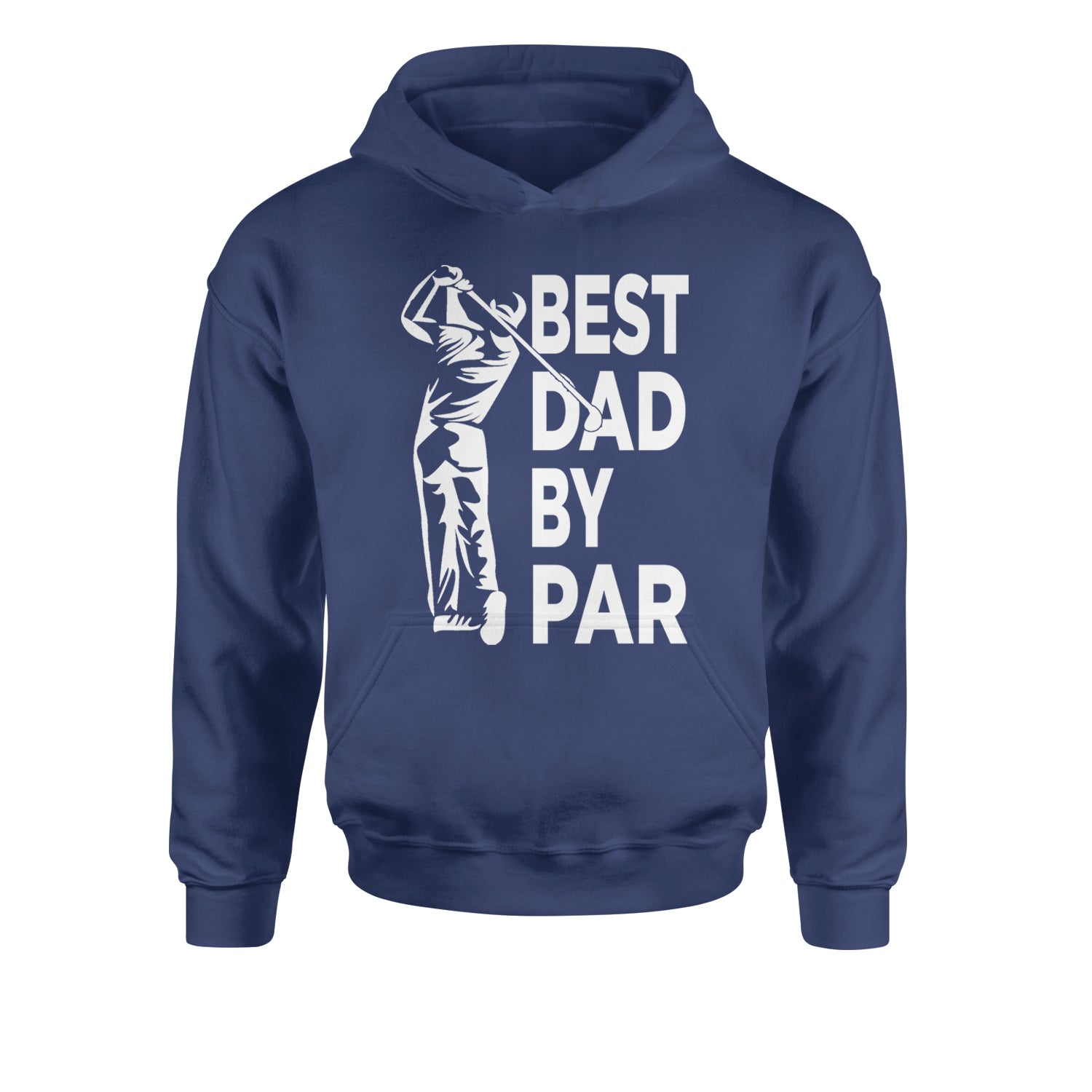 Best Dad By Par Golfing Gift For Father Youth-Sized Hoodie Navy Blue