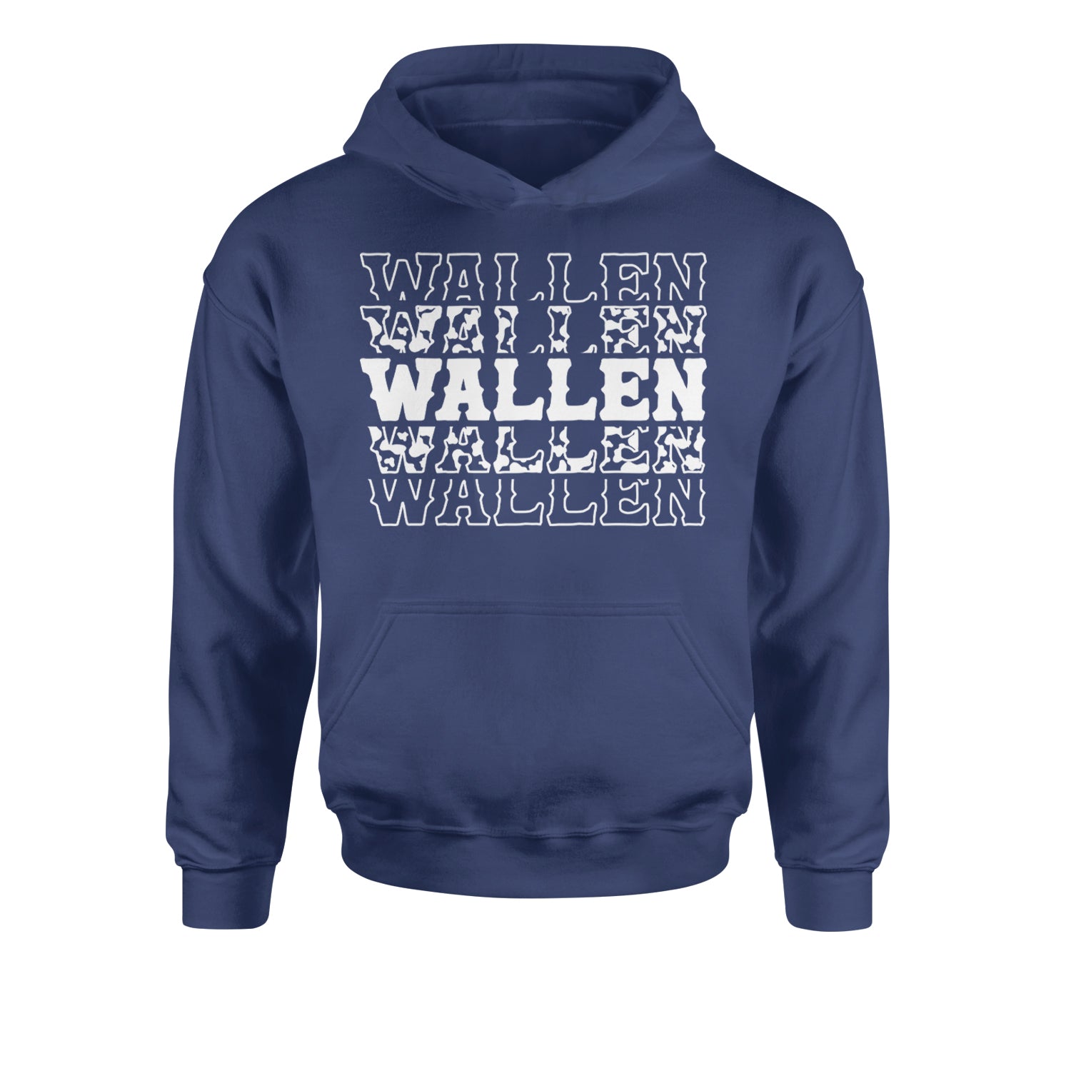 Wallen Country Music Western Youth-Sized Hoodie Navy Blue