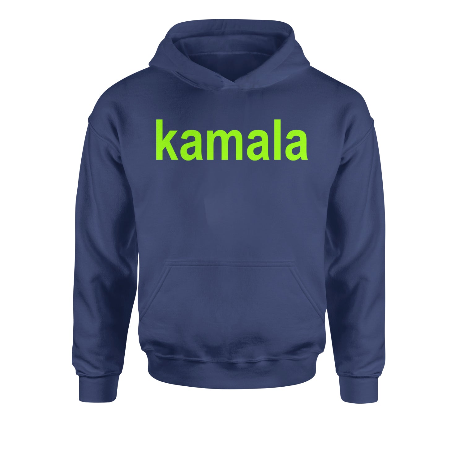 Kamala Bright Green Brat Coconut Tree Youth-Sized Hoodie Navy Blue