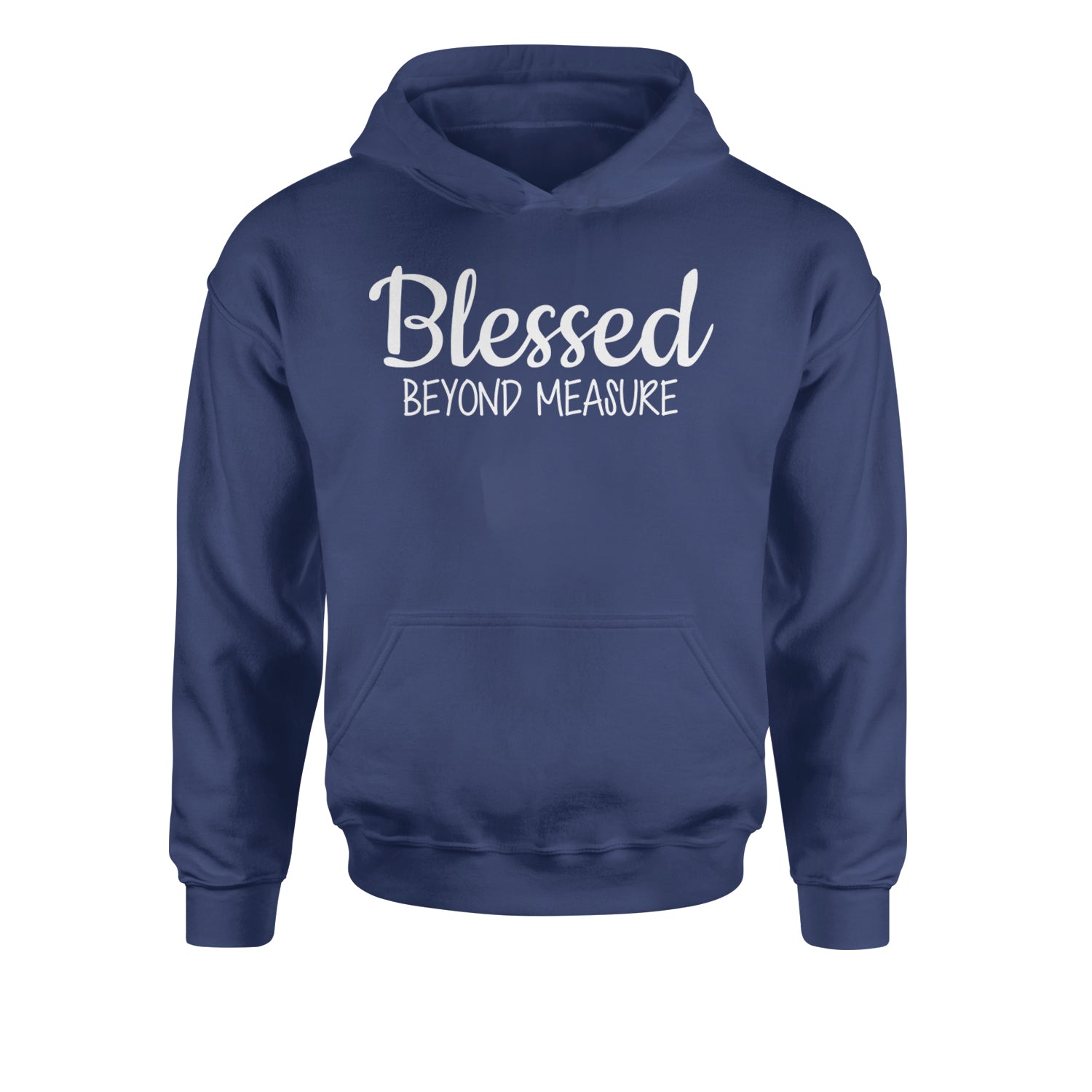 Blessed Beyond Measure Youth-Sized Hoodie Navy Blue