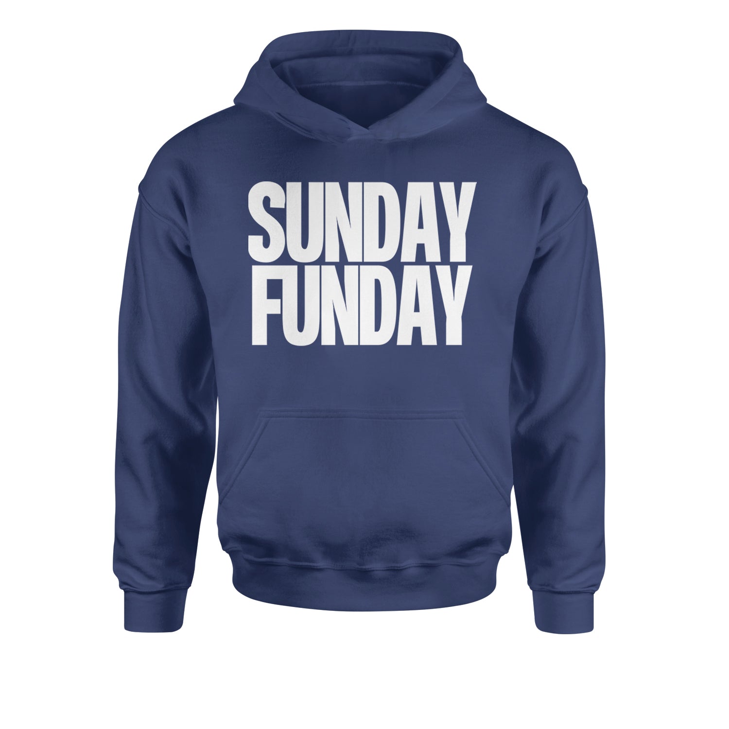 Sunday Funday  Youth-Sized Hoodie Navy Blue