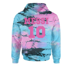 Messi World Soccer Futbol Messiami Youth-Sized Hoodie Tie-Dye Pacific