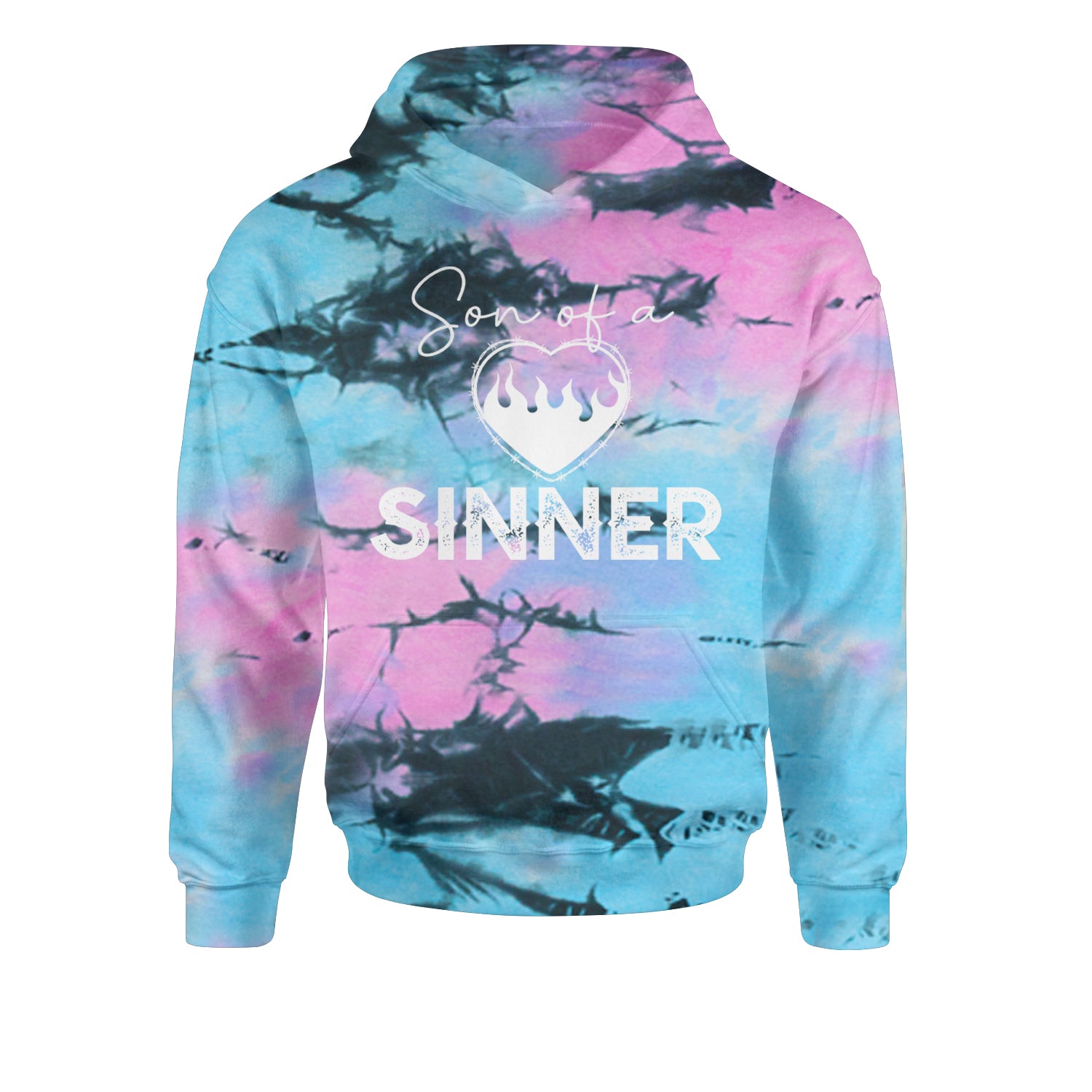 Son Of A Sinner Somebody Save Me From Myself  Youth-Sized Hoodie Tie-Dye Pacific