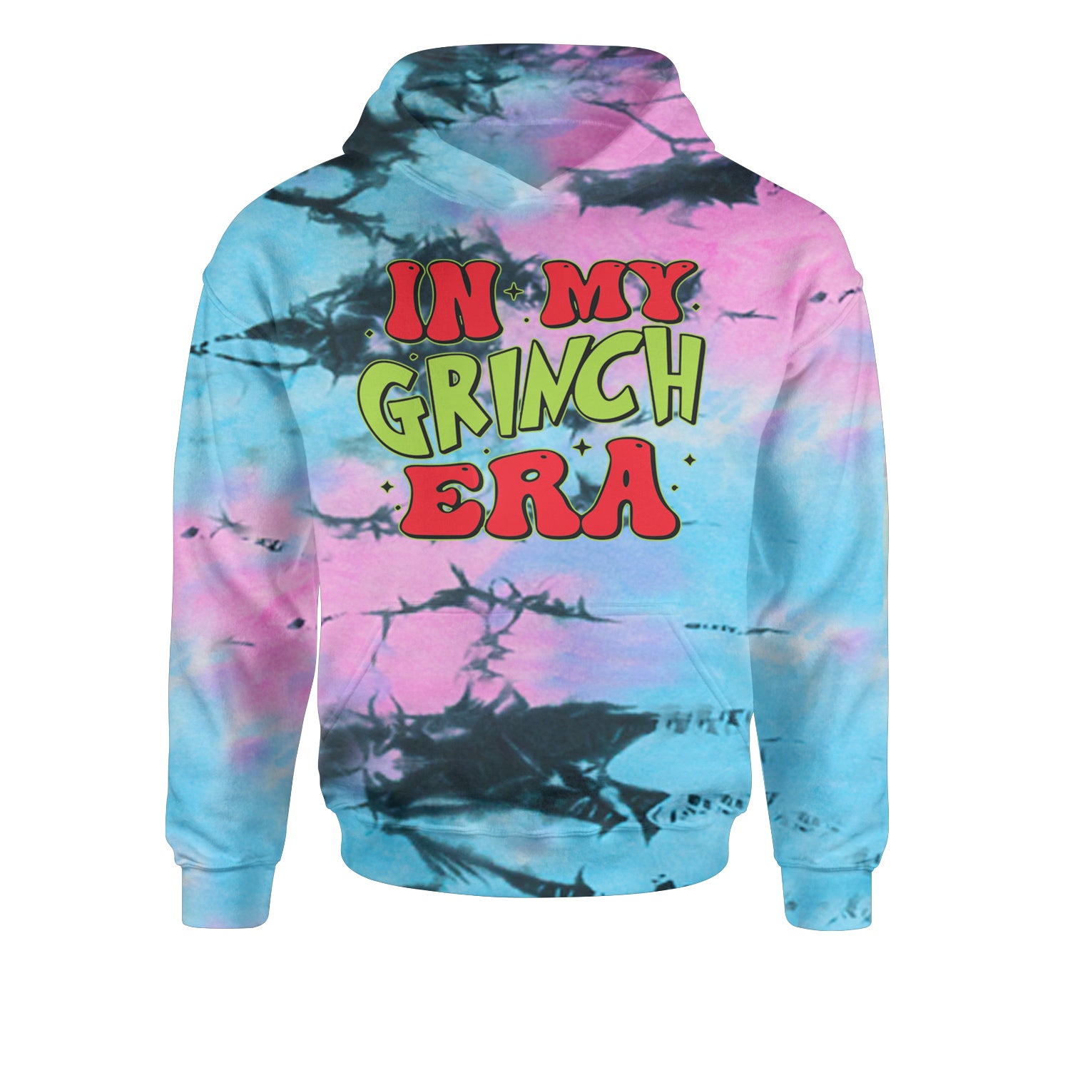 In My Gr-nch Era Jolly Merry ChristmasYouth-Sized Hoodie Tie-Dye Pacific