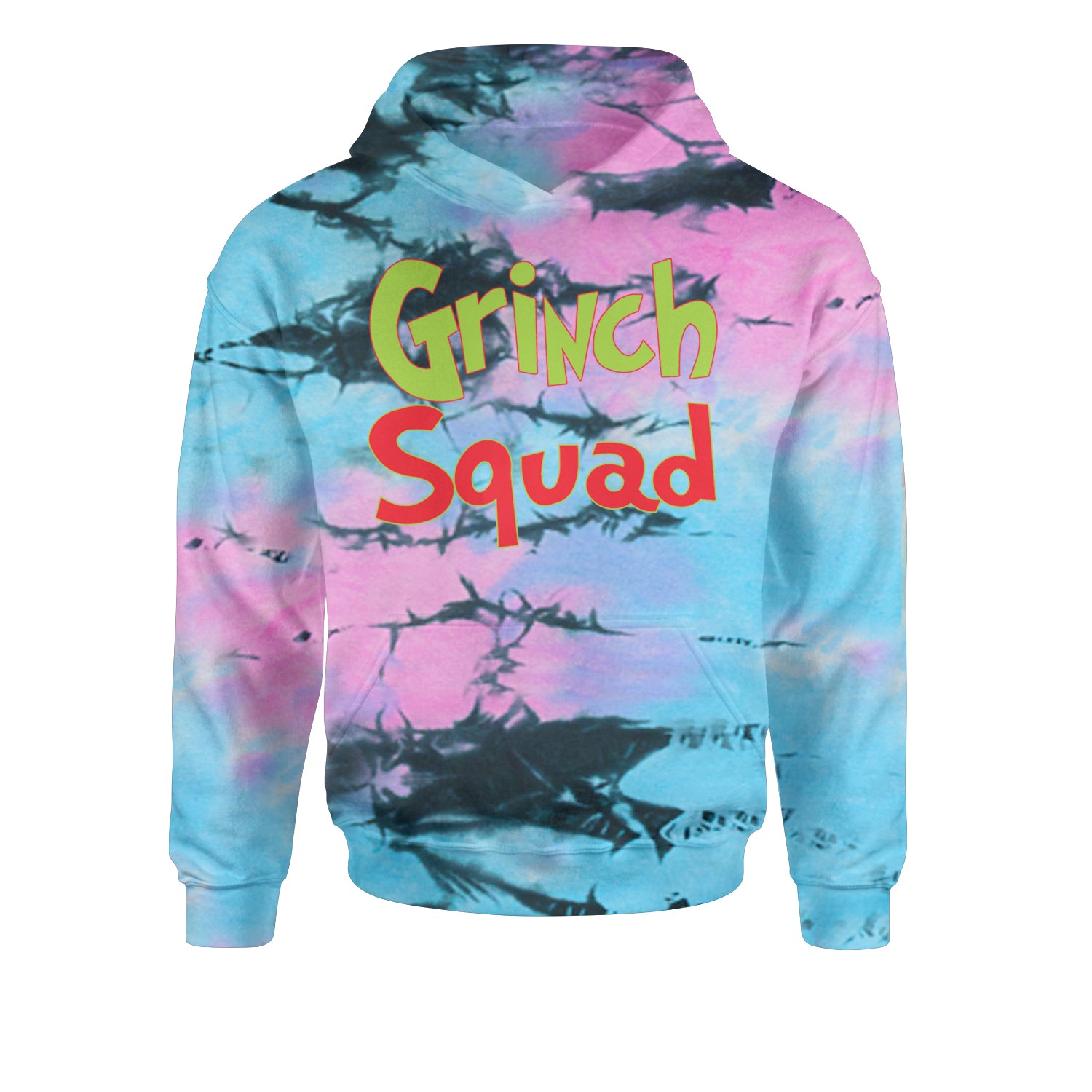 Gr-nch Squad Jolly Grinchmas Merry ChristmasYouth-Sized Hoodie Tie-Dye Pacific