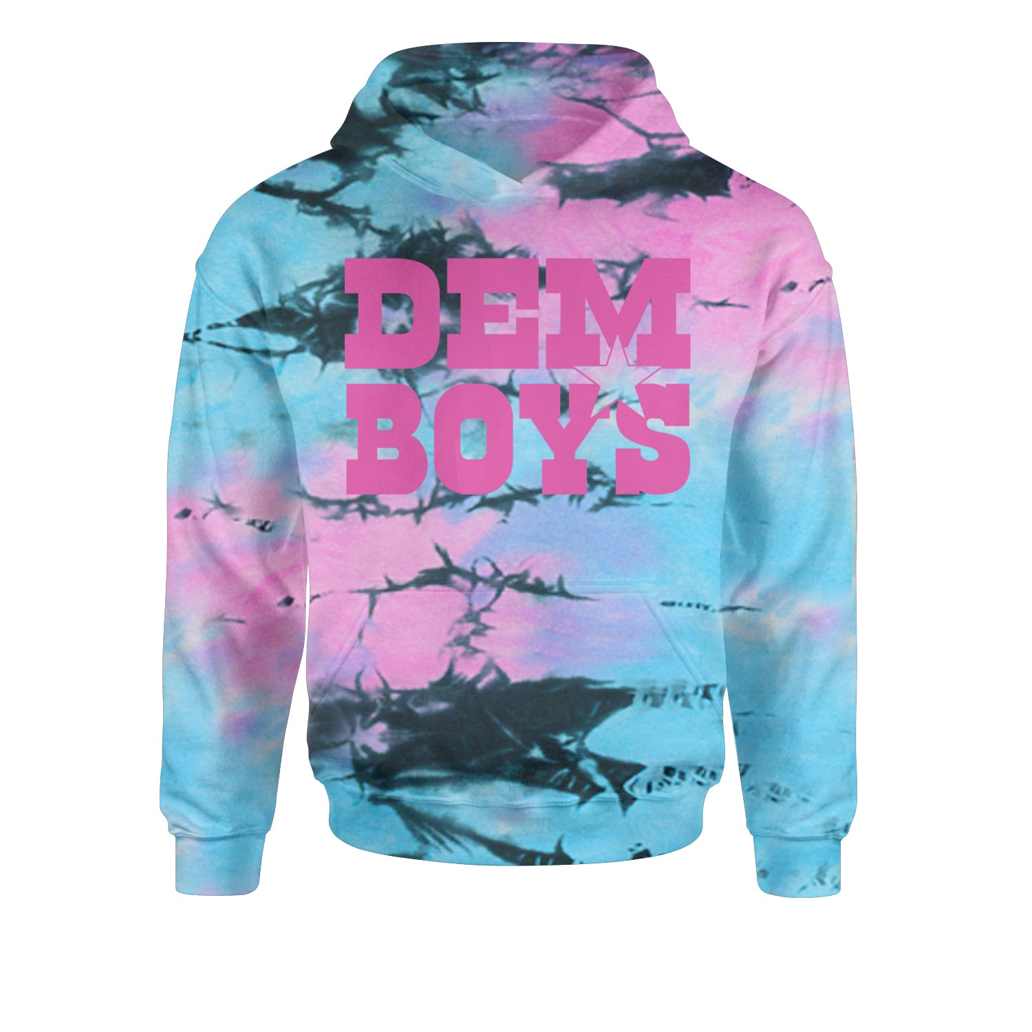 Dem Boys Hot Pink Dallas  Youth-Sized Hoodie Tie-Dye Pacific