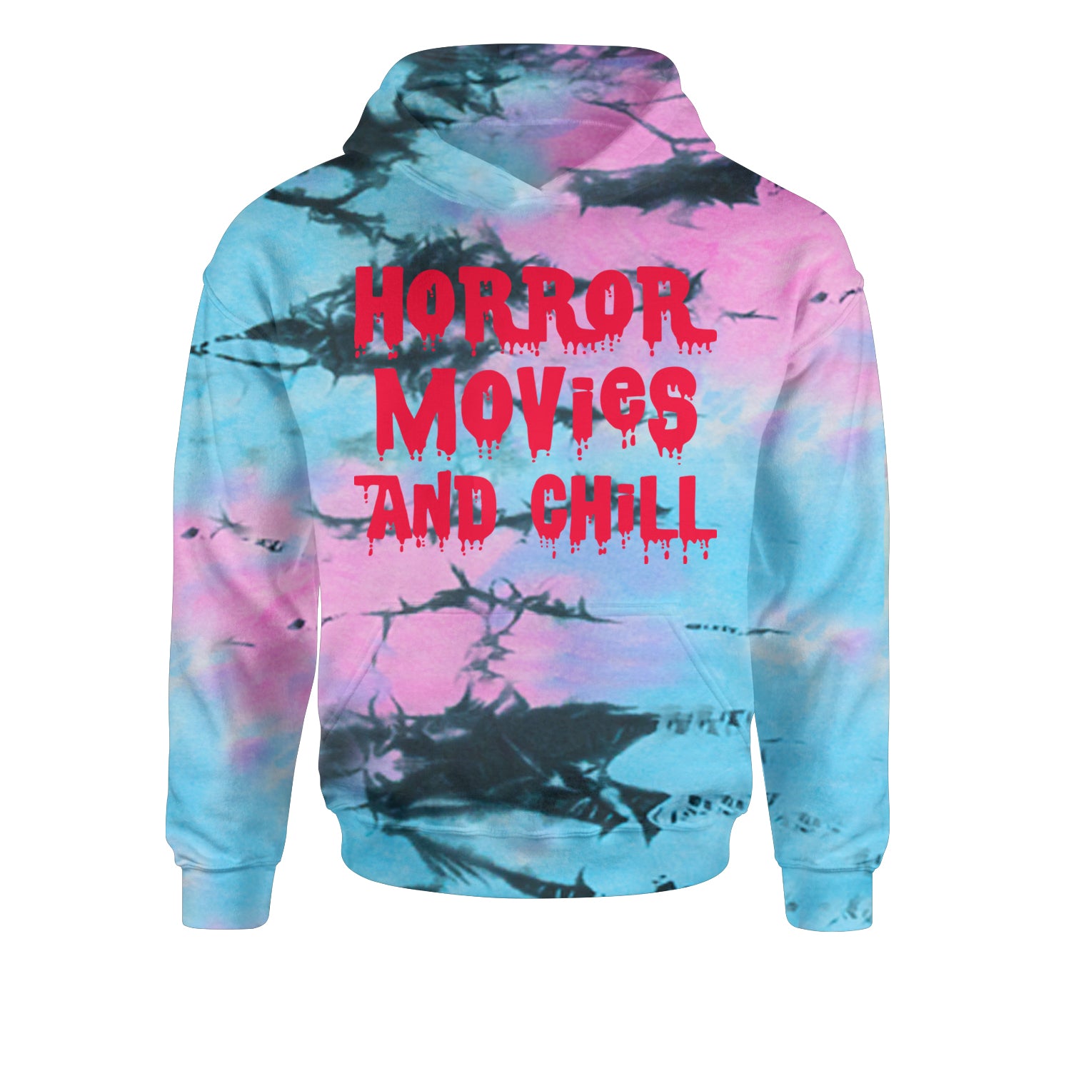 Horror Movies and ChillYouth-Sized Hoodie Tie-Dye Pacific