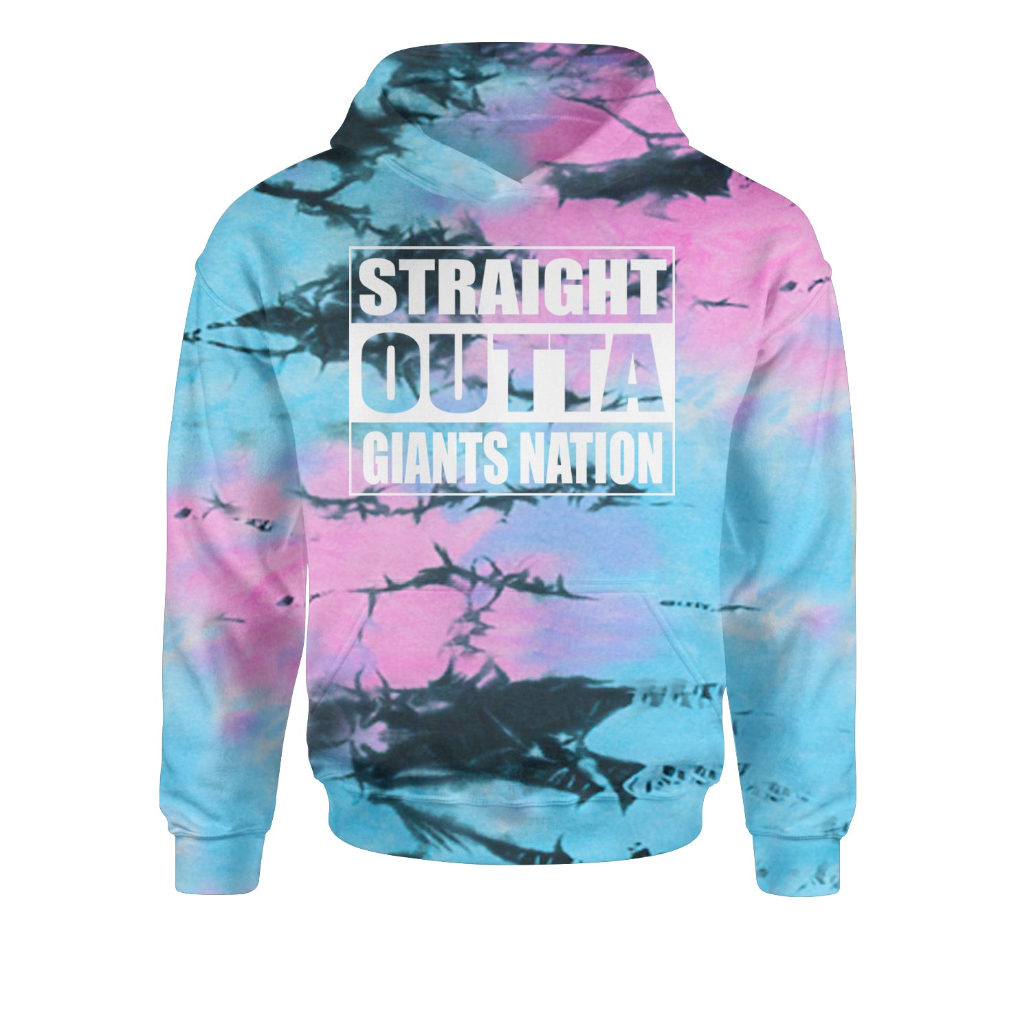 Straight Outta Giants Nation   Youth-Sized Hoodie Tie-Dye Pacific