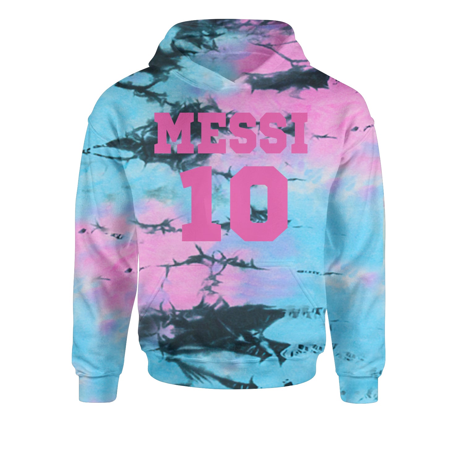 Messi World Soccer Futbol Messiami Youth-Sized Hoodie Tie-Dye Pacific