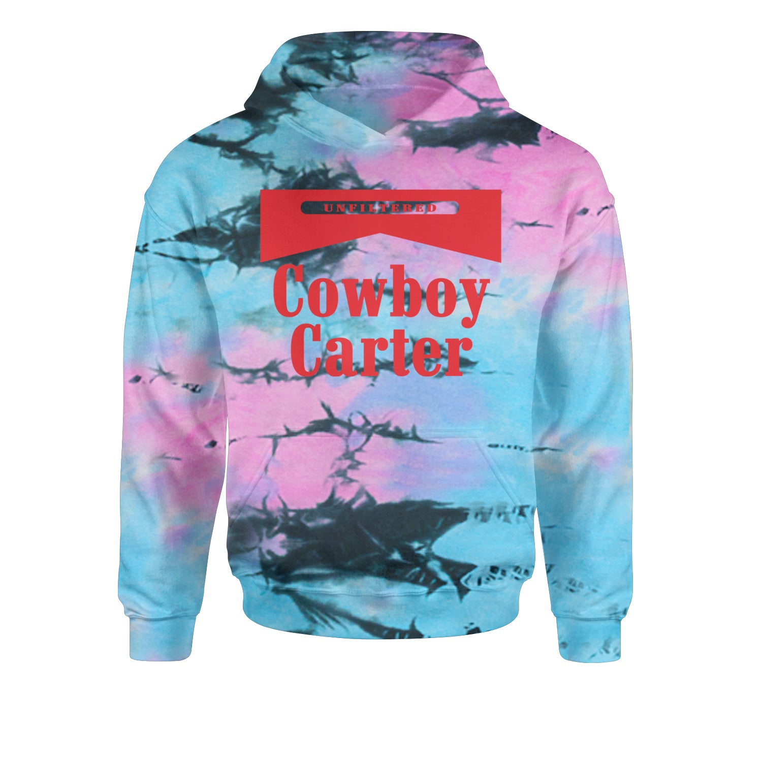 Cowboy Karter Country Act TwoYouth-Sized Hoodie Tie-Dye Pacific