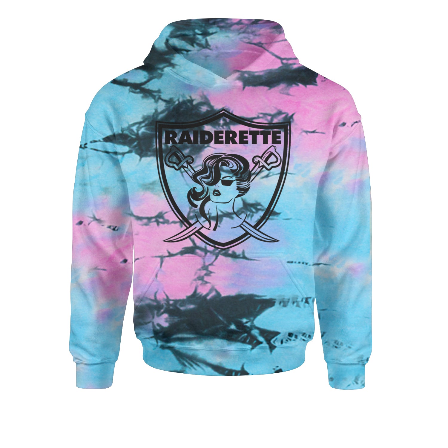 Raiderette Football Gameday Ready Youth-Sized Hoodie Tie-Dye Pacific