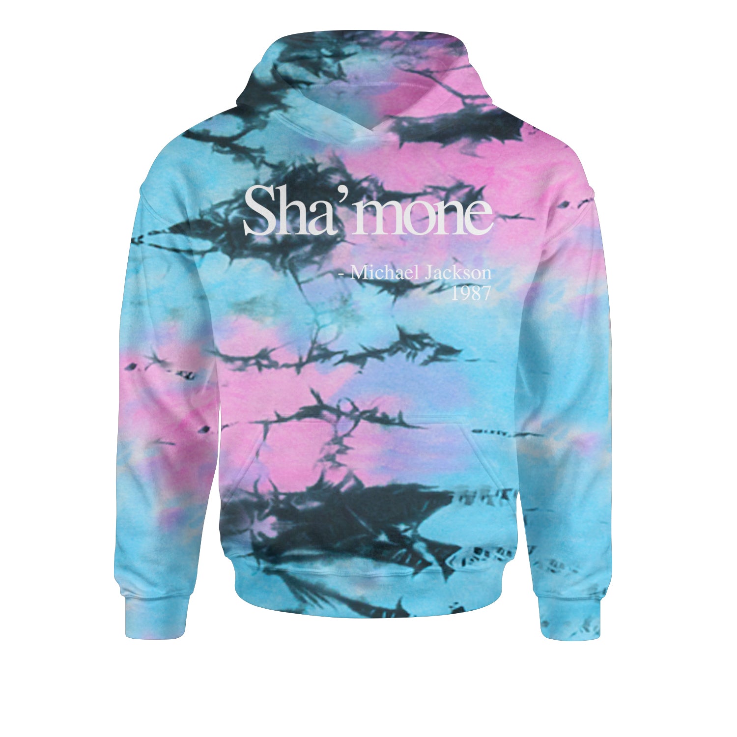 Sha'mone Quote King Of Pop Youth-Sized Hoodie Tie-Dye Pacific