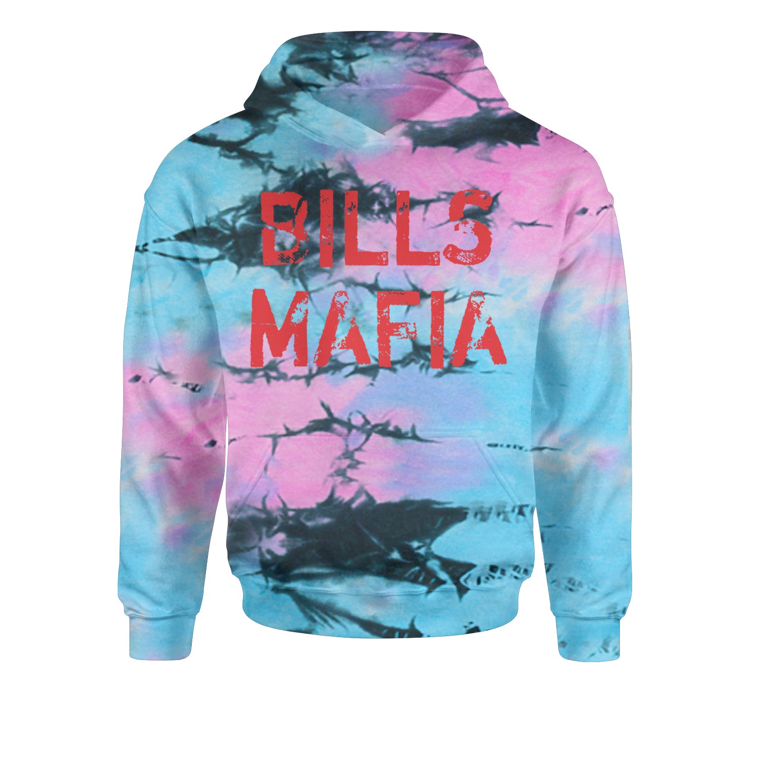 Distressed Bills Mafia Football Youth-Sized Hoodie Tie-Dye Pacific