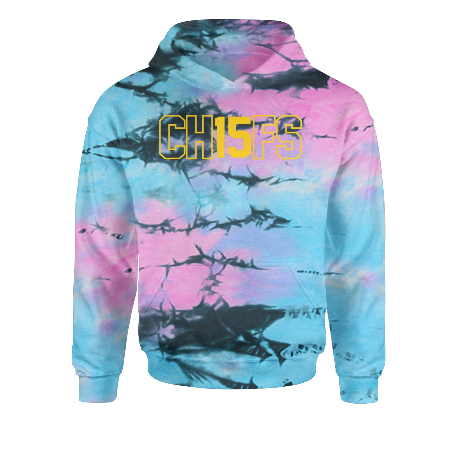 Ch15fs Chief 15 Shirt Youth-Sized Hoodie Tie-Dye Pacific