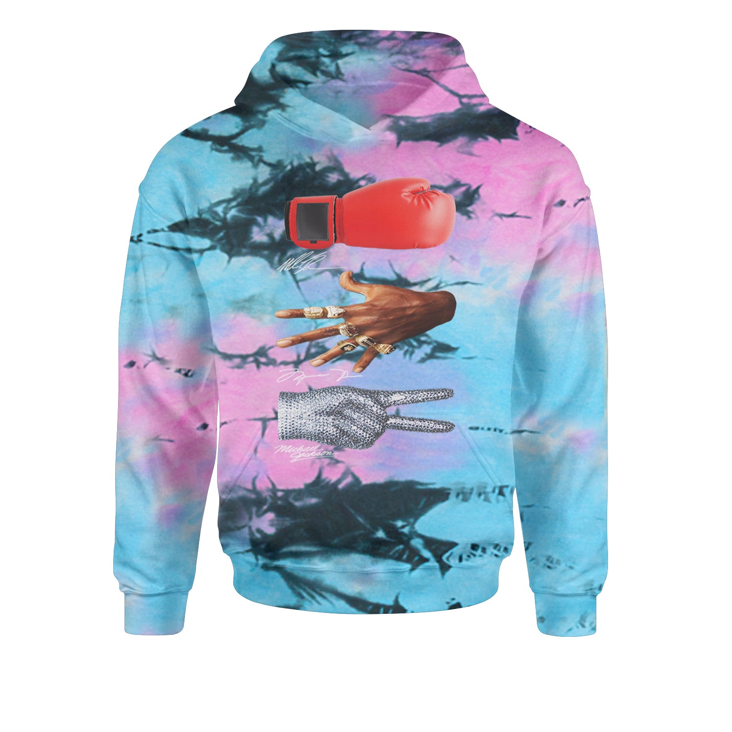 Tyson Jordan Jackson Iconic Michaels Youth-Sized Hoodie Tie-Dye Pacific