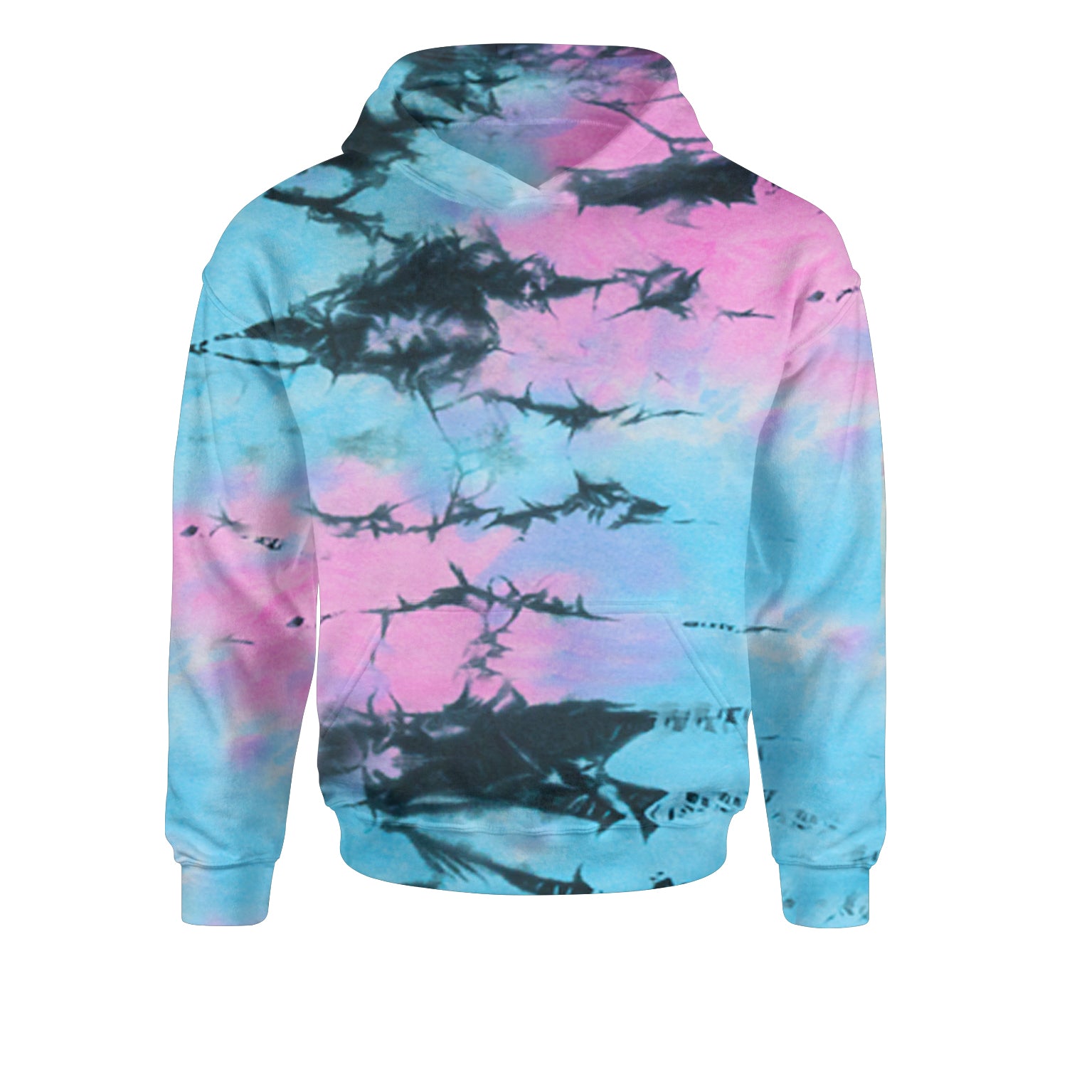 Basics - Pure & Simple Blank Apparel Youth-Sized Hoodie Tie-Dye Pacific