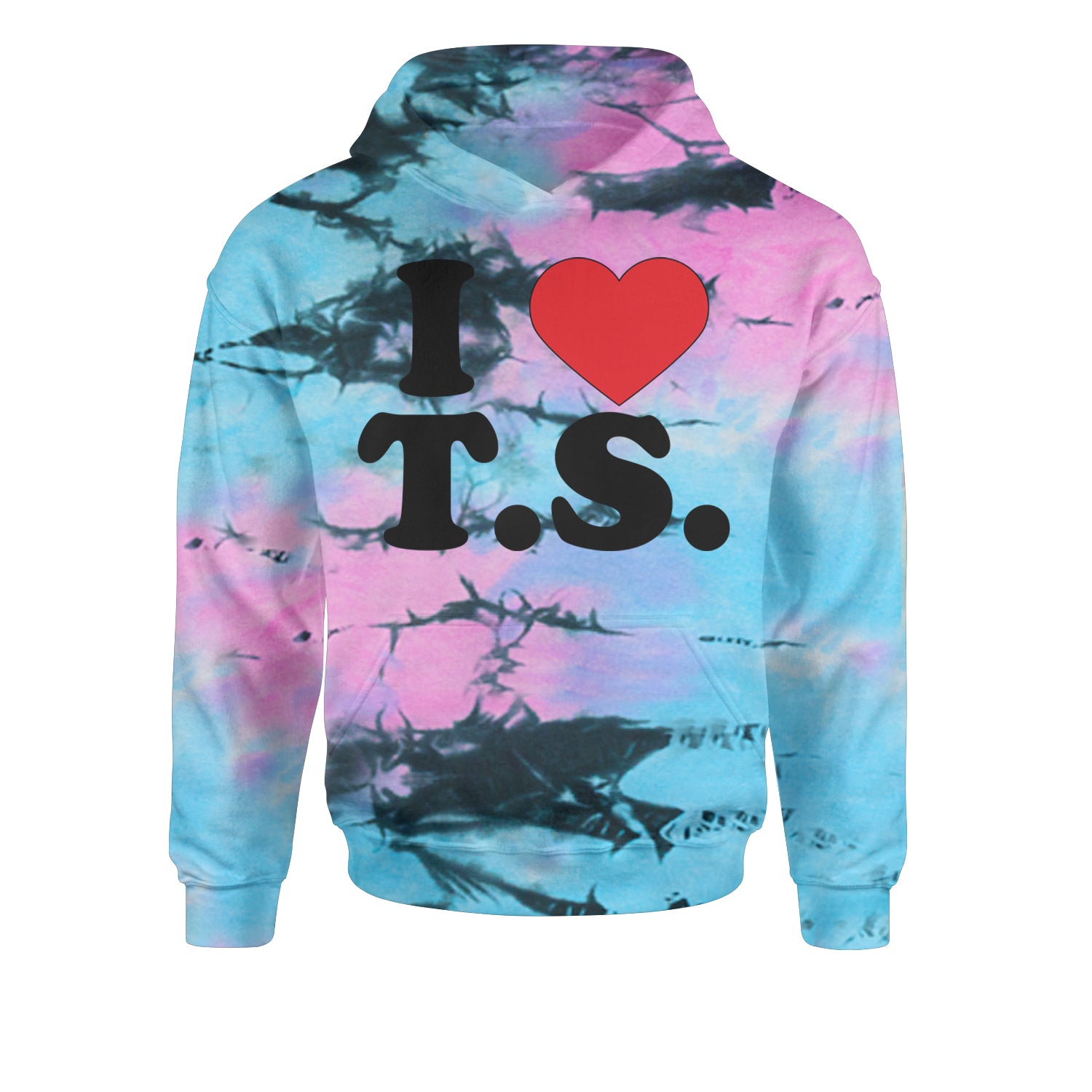 I Heart T.S. Concert Music Lover  Youth-Sized Hoodie Tie-Dye Pacific