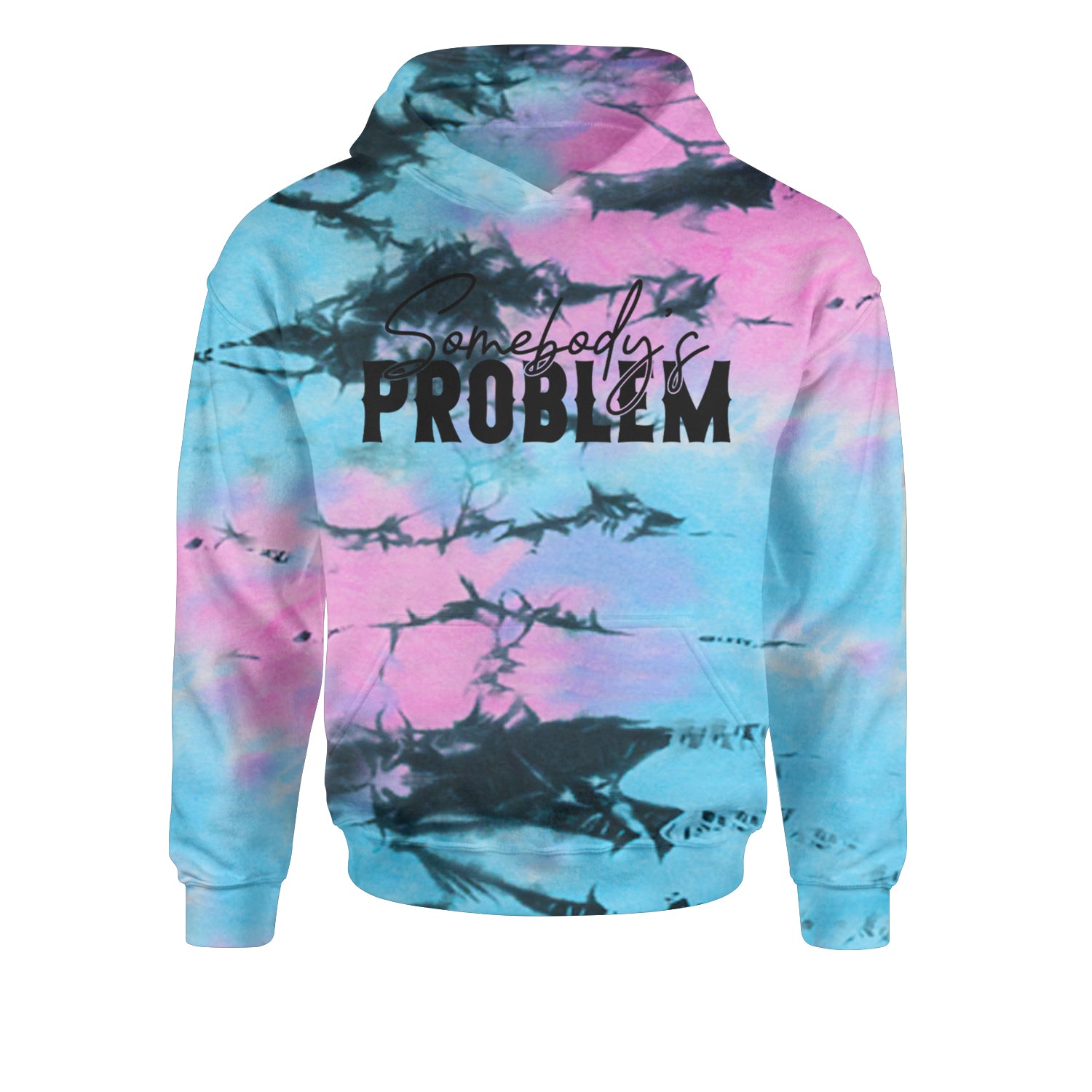 Somebody's Problem Country Music Western Youth-Sized Hoodie Tie-Dye Pacific