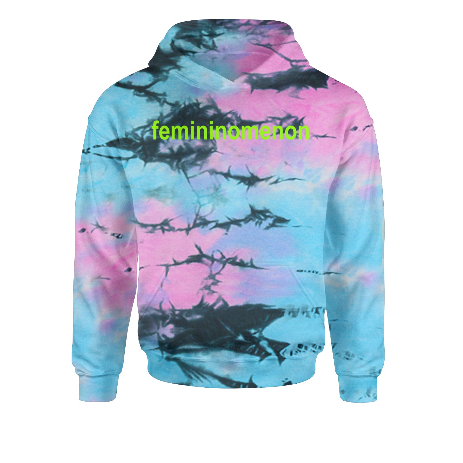 Femininomenon Female Empowerment Youth-Sized Hoodie Tie-Dye Pacific