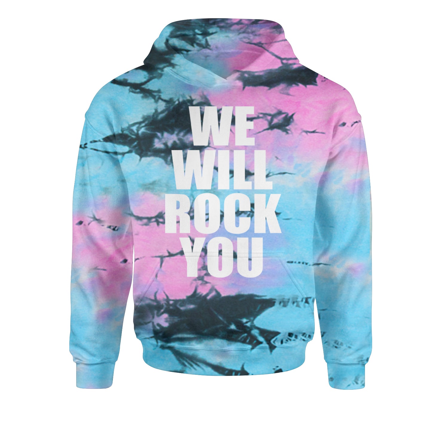 We Will Rock You Youth-Sized Hoodie Tie-Dye Pacific