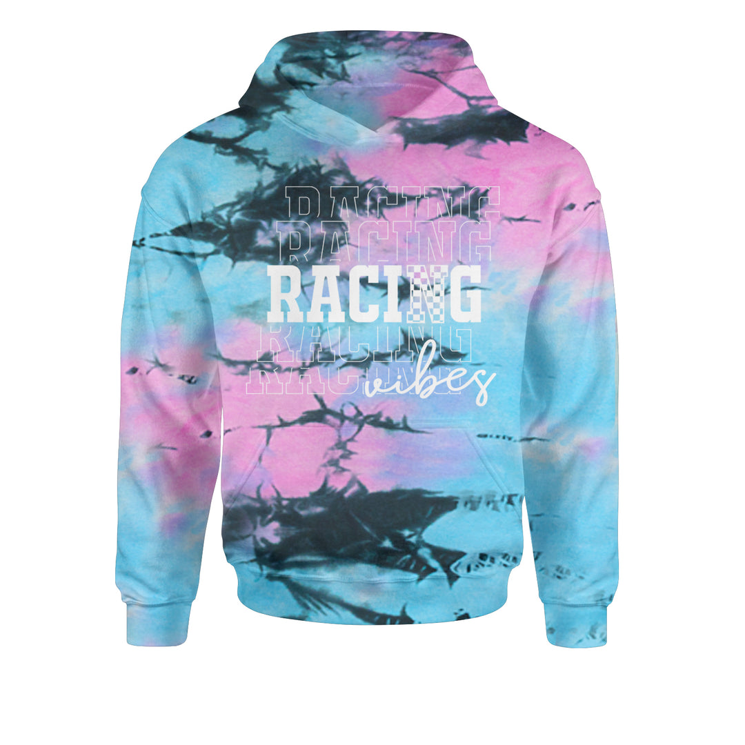 Racing Vibes Youth-Sized Hoodie Tie-Dye Pacific