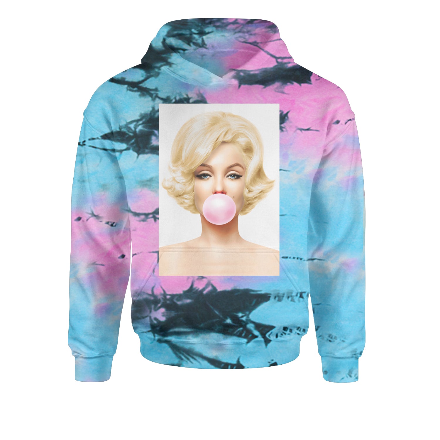 Ms. Monroe Pink Bubble Gum American Icon Youth-Sized Hoodie Tie-Dye Pacific