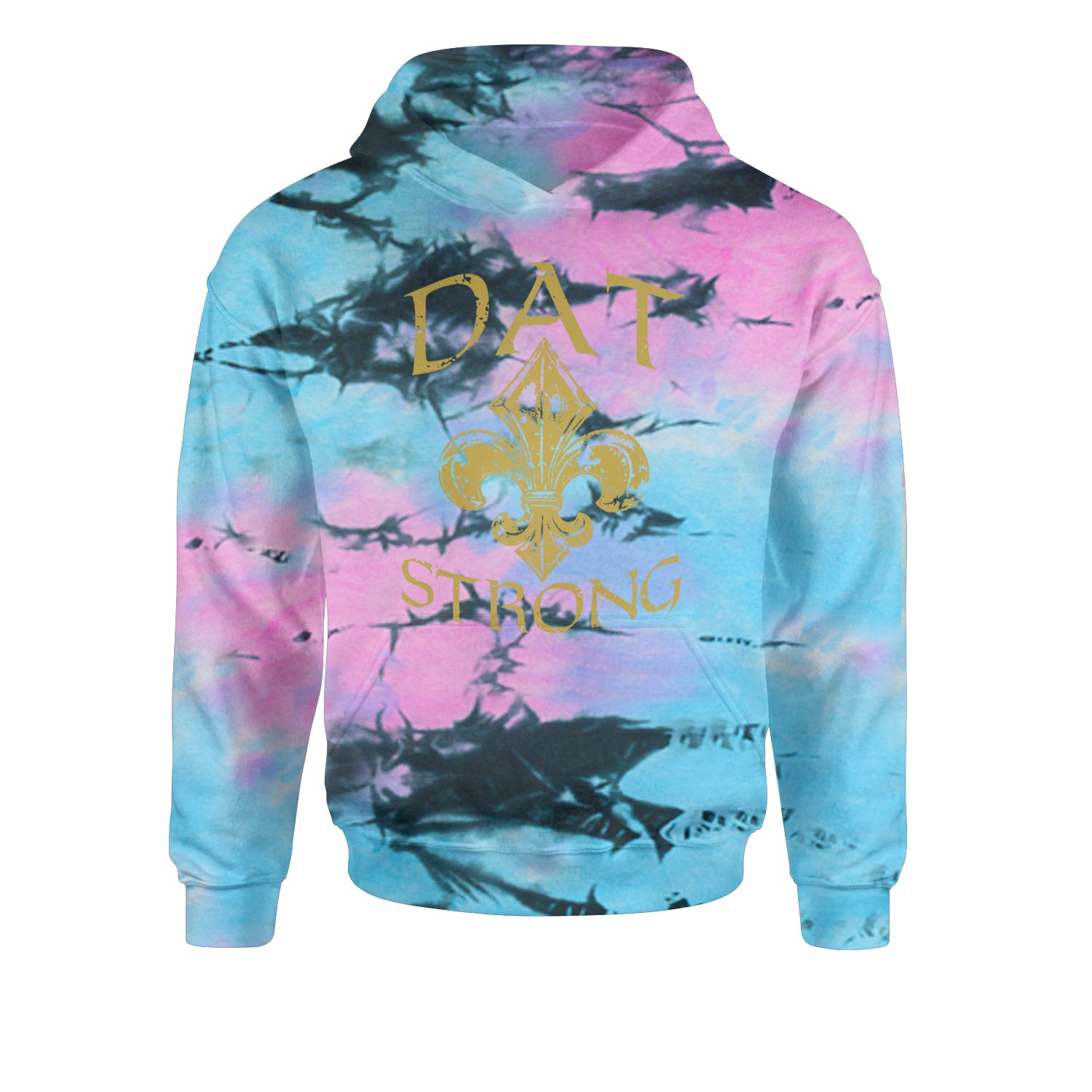 Dat Strong New Orleans   Youth-Sized Hoodie Tie-Dye Pacific