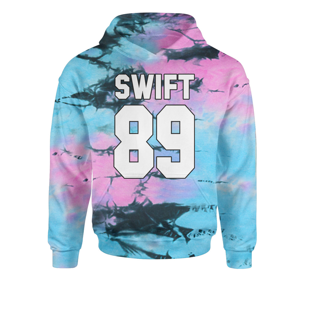 Swift 89 Birth Year Music Fan Era Poets Department Lover Youth-Sized Hoodie Tie-Dye Pacific