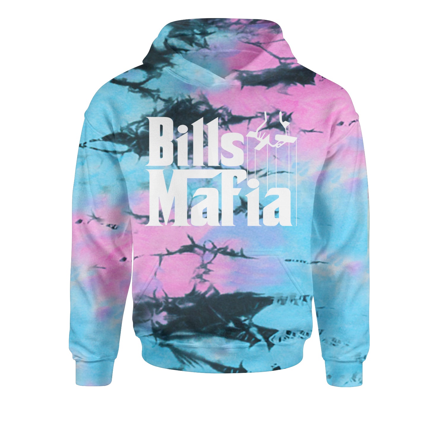 Mafia Bills Mafia Godfather Youth-Sized Hoodie Tie-Dye Pacific