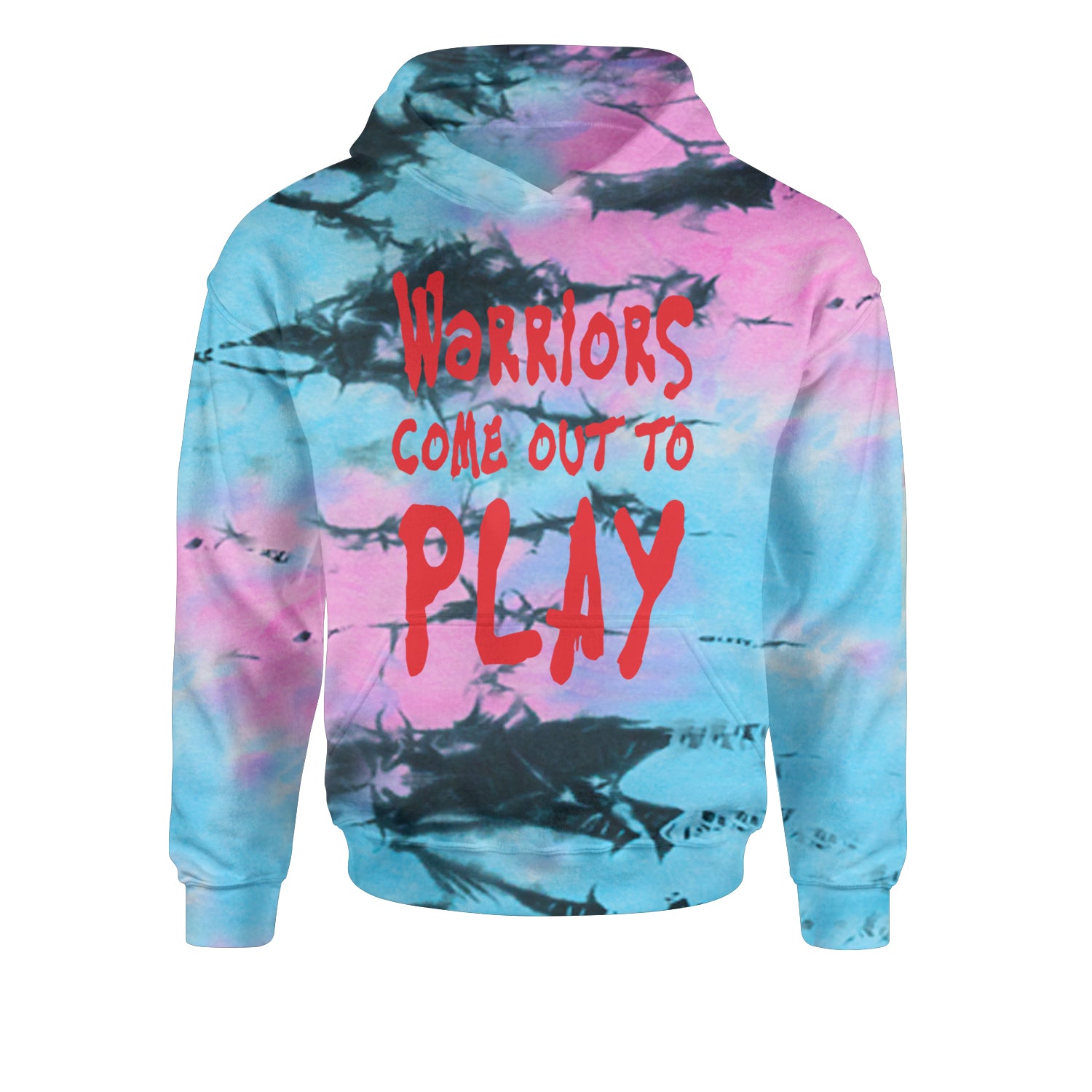 Warriors Come Out To Play  Youth-Sized Hoodie Tie-Dye Pacific