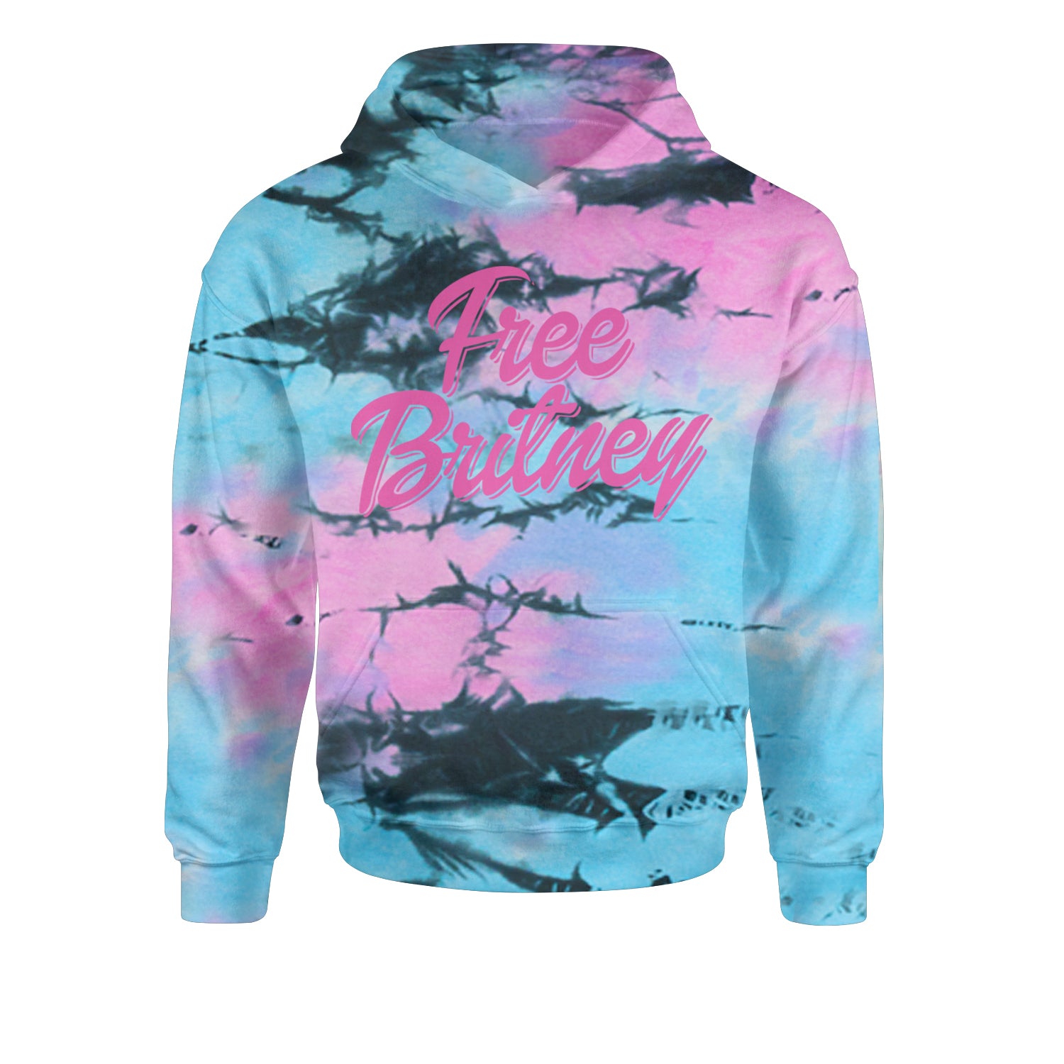 Pink Free Britney Youth-Sized Hoodie Tie-Dye Pacific