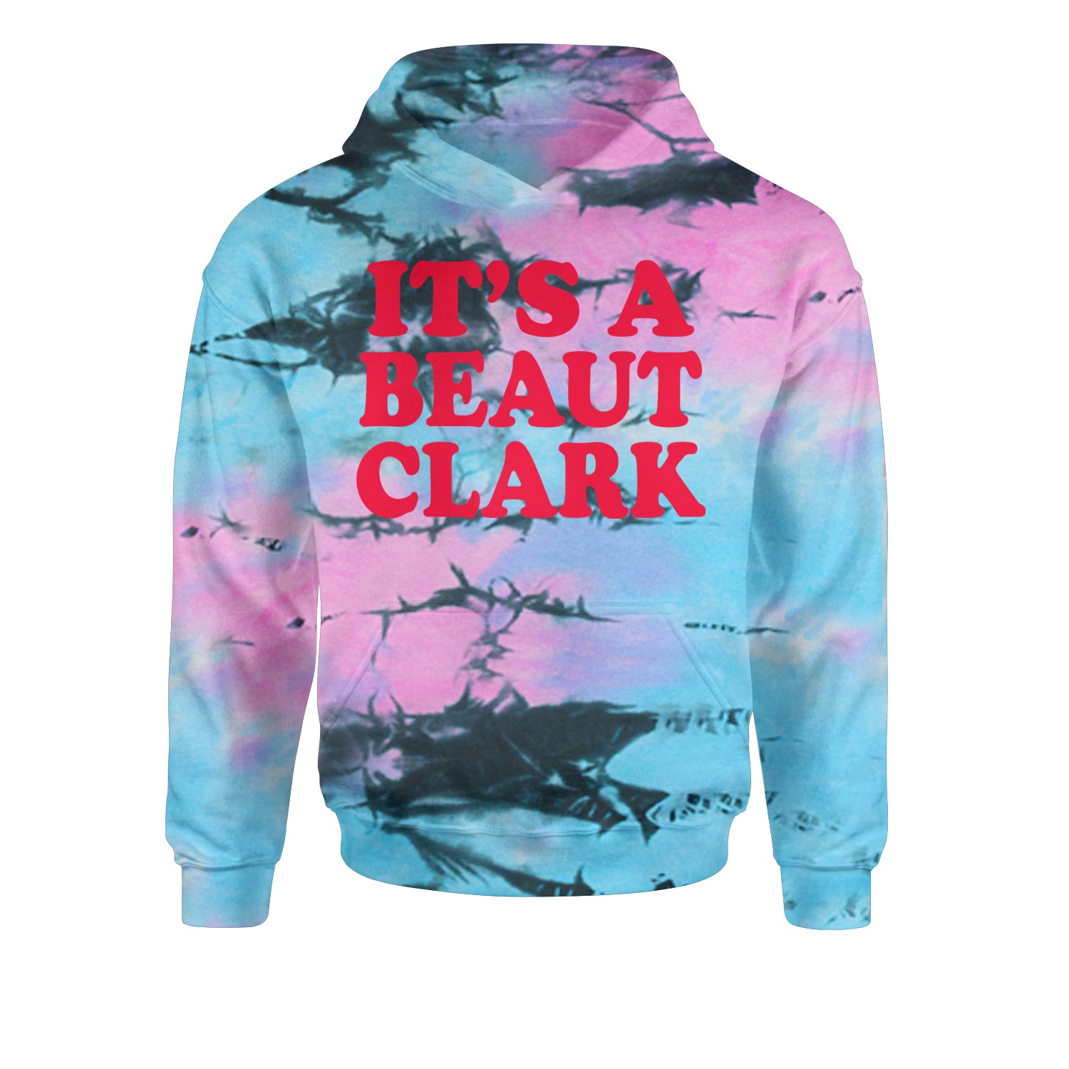 It's a Beaut Clark Festive ChristmasYouth-Sized Hoodie Tie-Dye Pacific